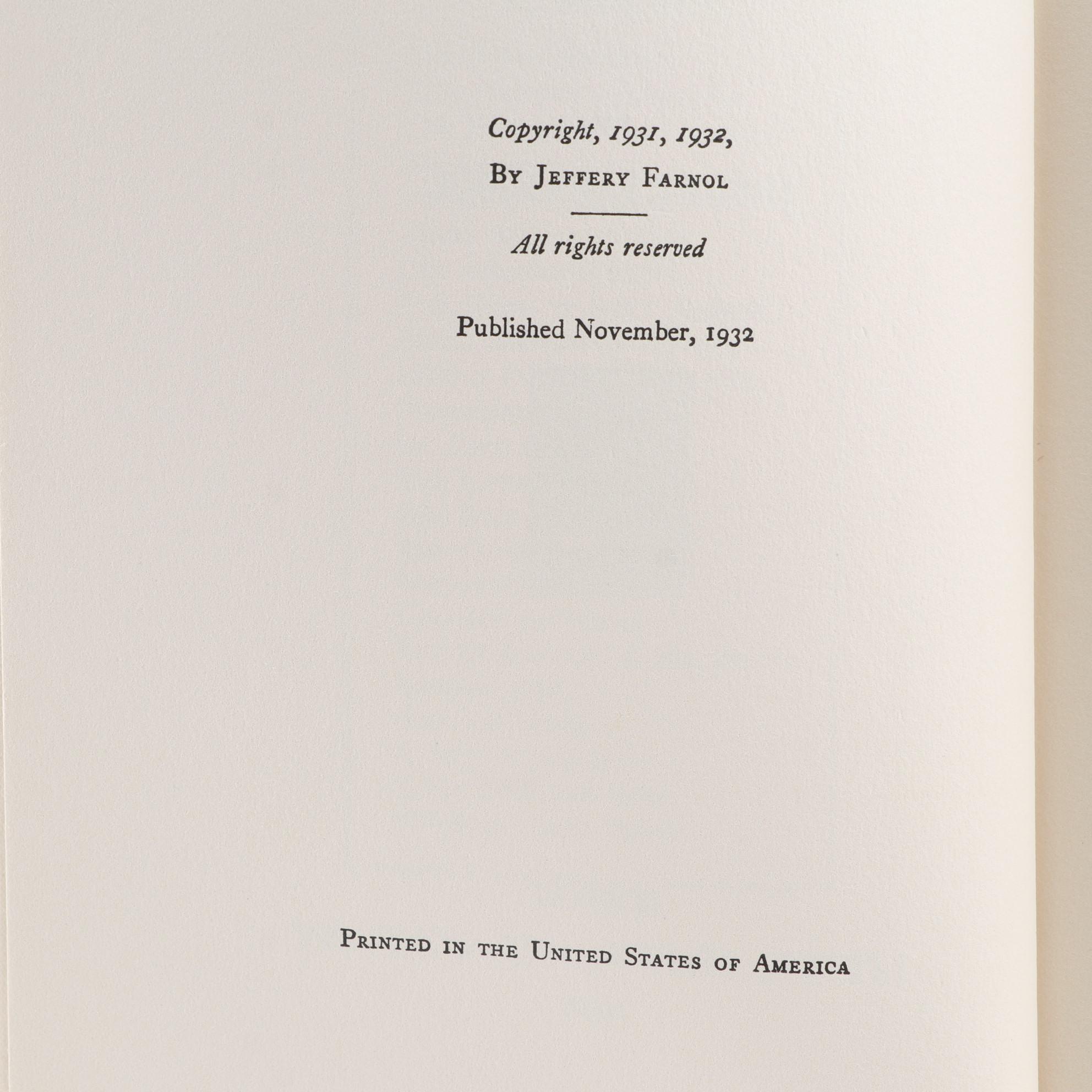 First American Edition Jeffery Farnol Novels