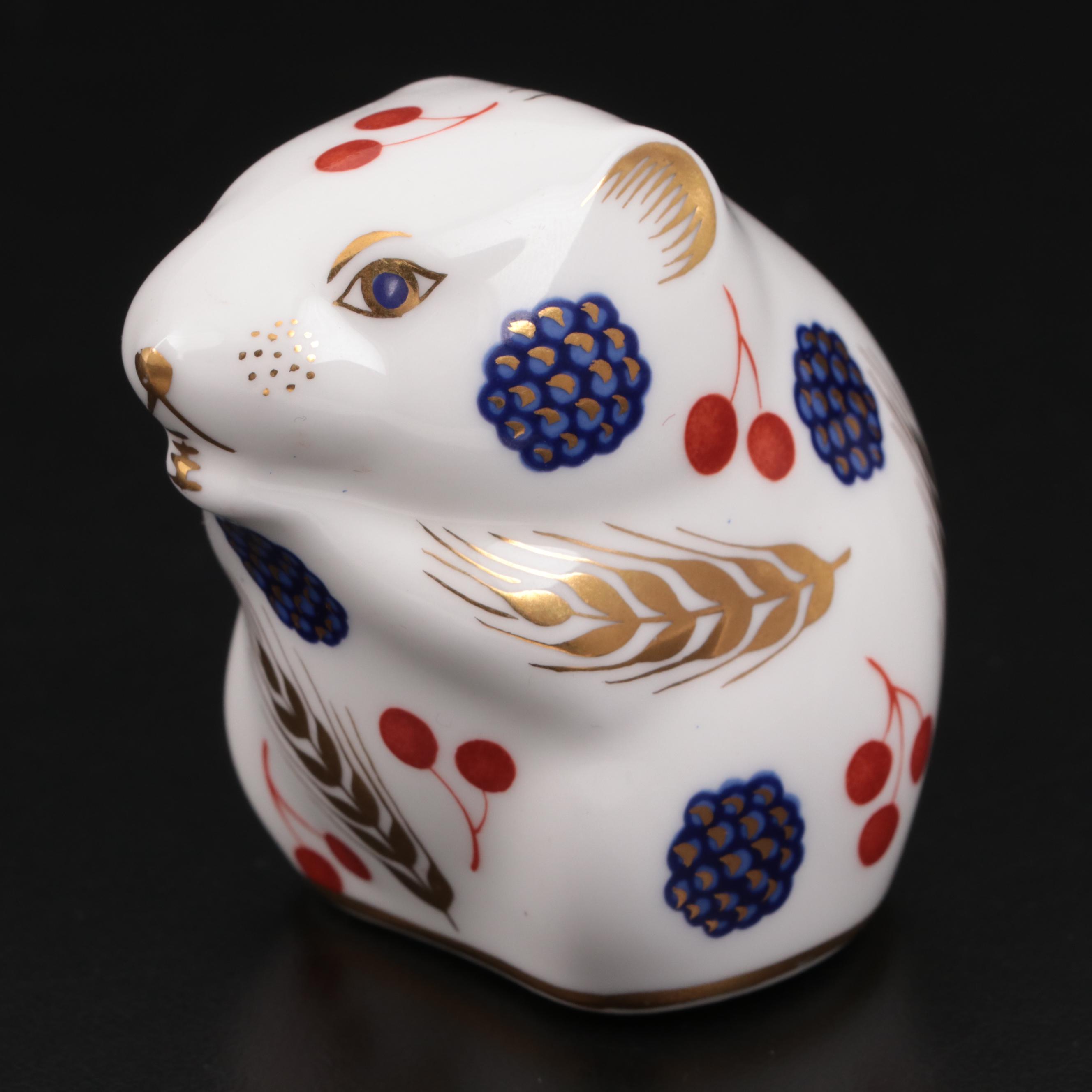 Royal Crown Derby "Imari Harvest Mouse" Bone China Paperweight