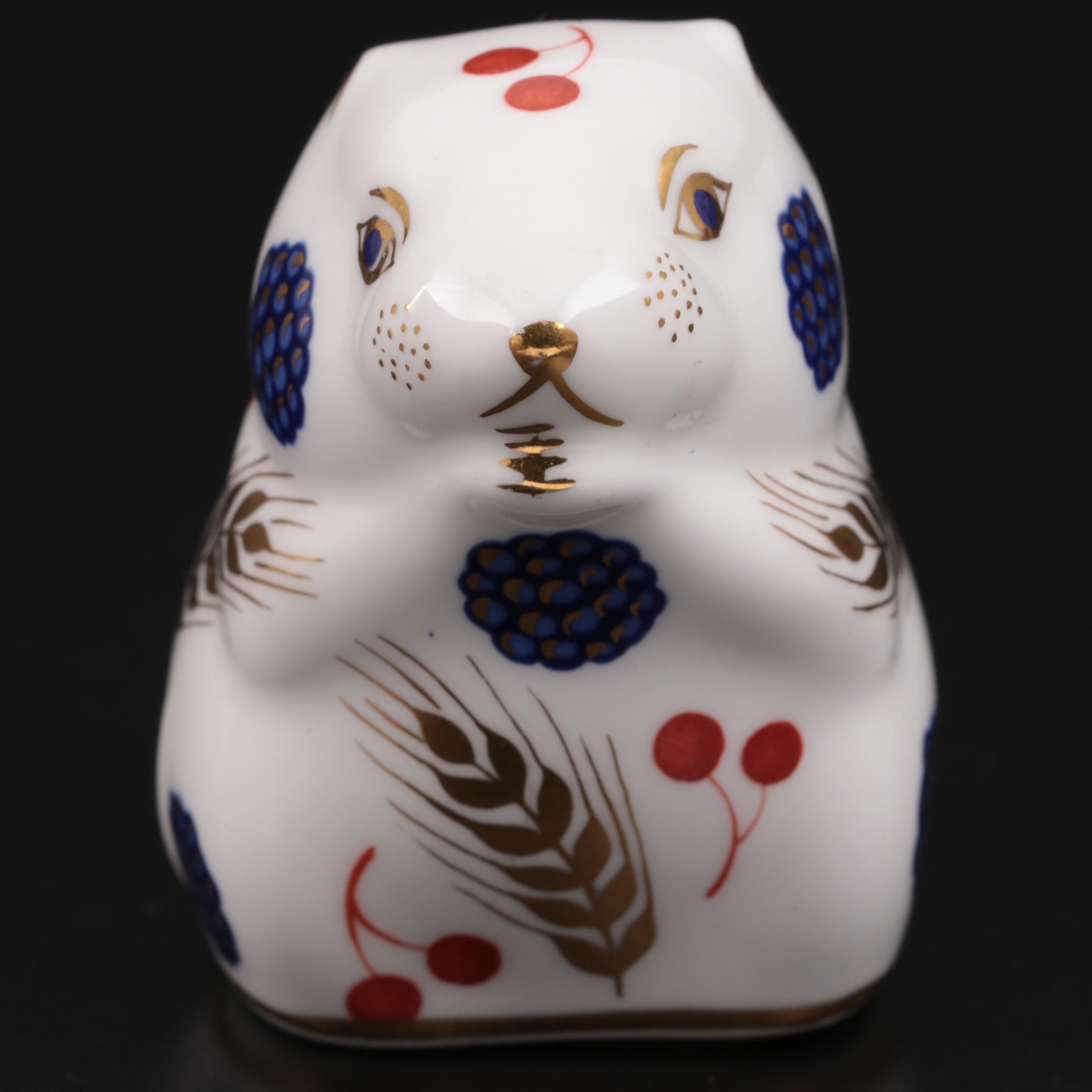 Royal Crown Derby "Imari Harvest Mouse" Bone China Paperweight