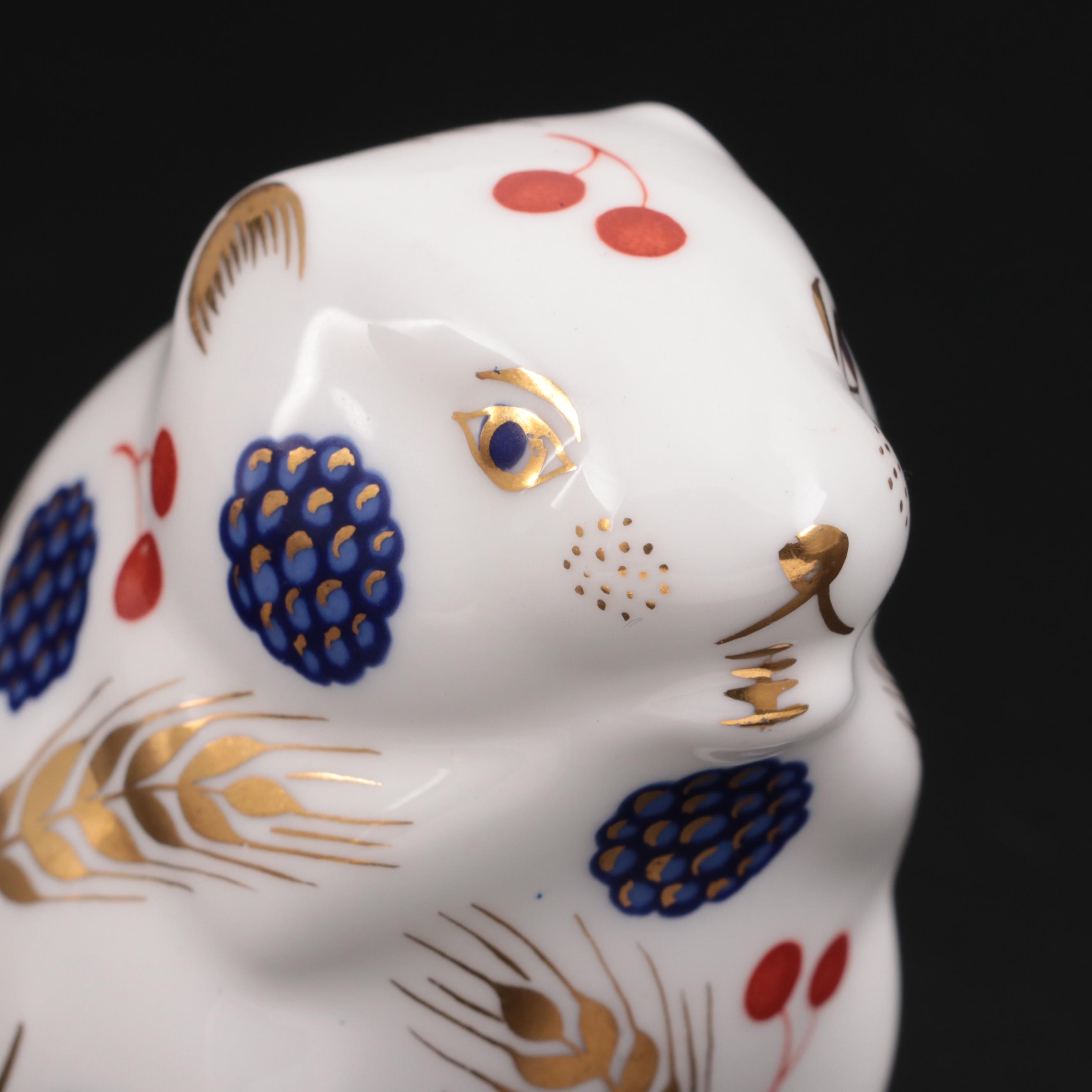 Royal Crown Derby "Imari Harvest Mouse" Bone China Paperweight