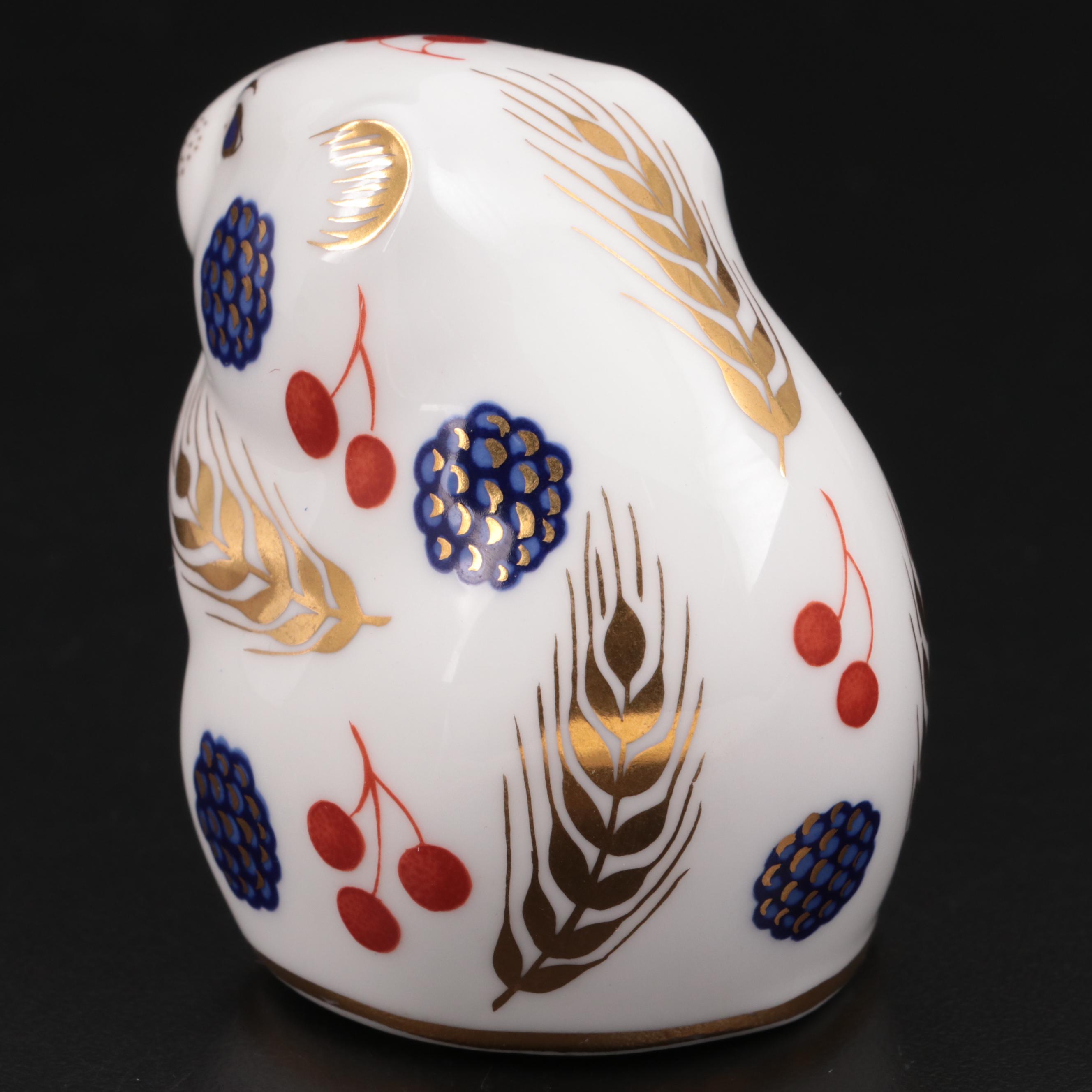 Royal Crown Derby "Imari Harvest Mouse" Bone China Paperweight