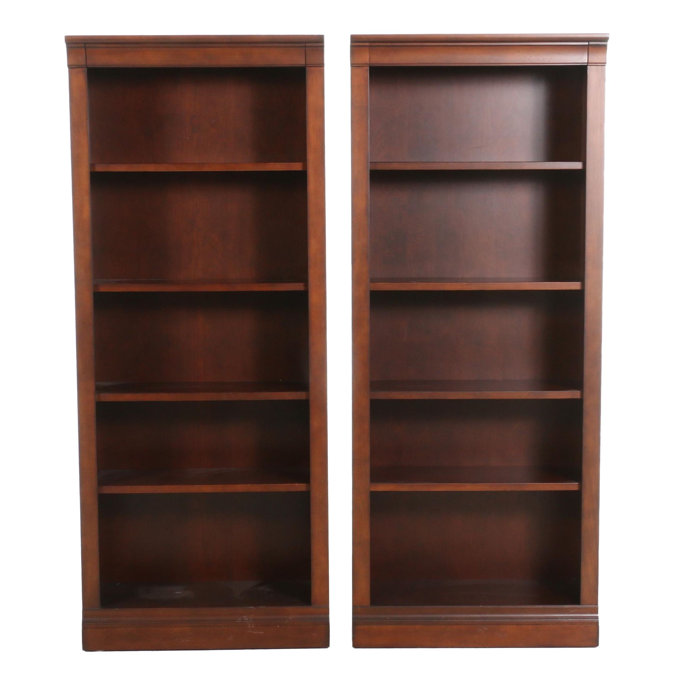 Pair of Aspenhome "Chateau de Vin" Cherry-Stained Bookcases