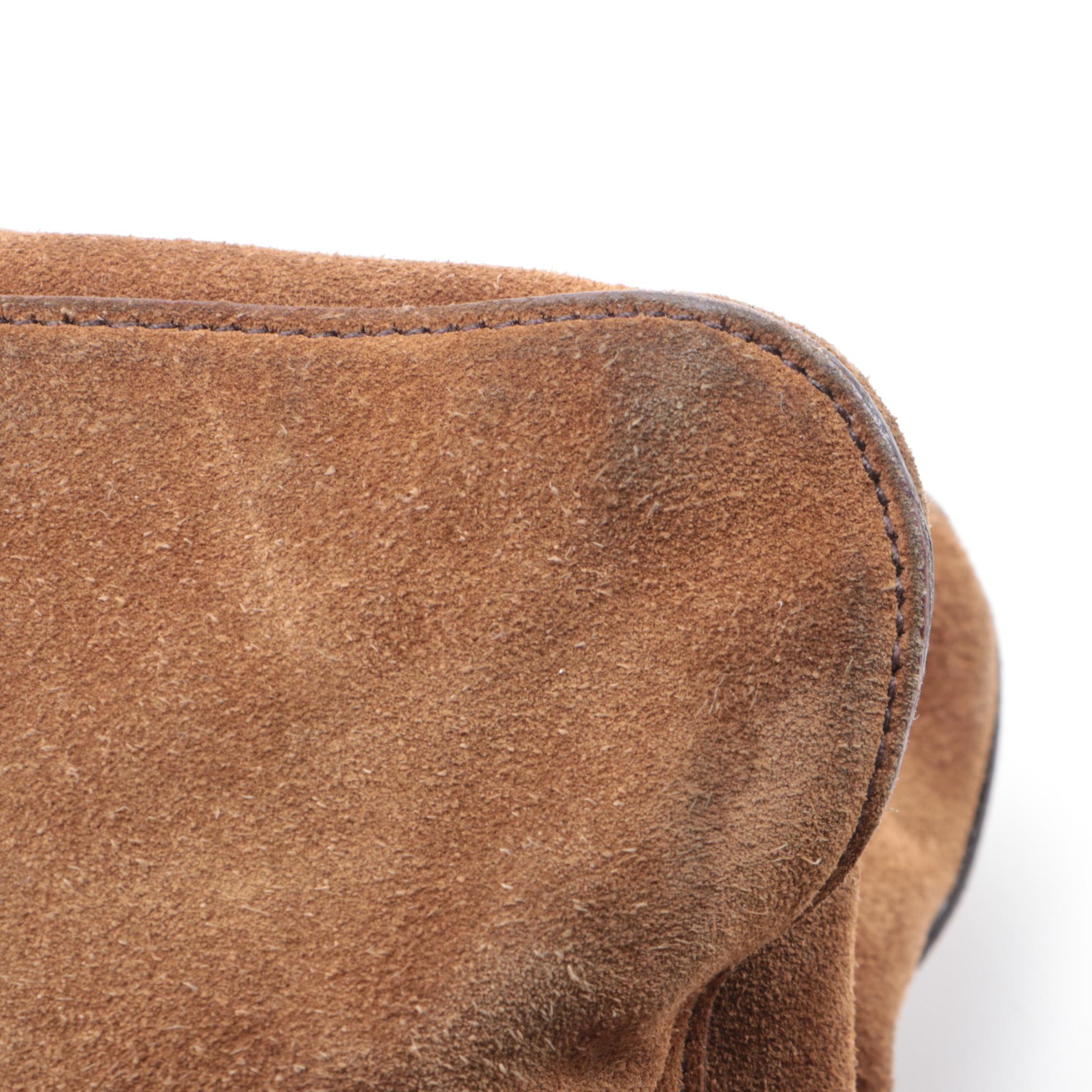 Prada Camoscio Easy Shoulder Bag in Brown Suede