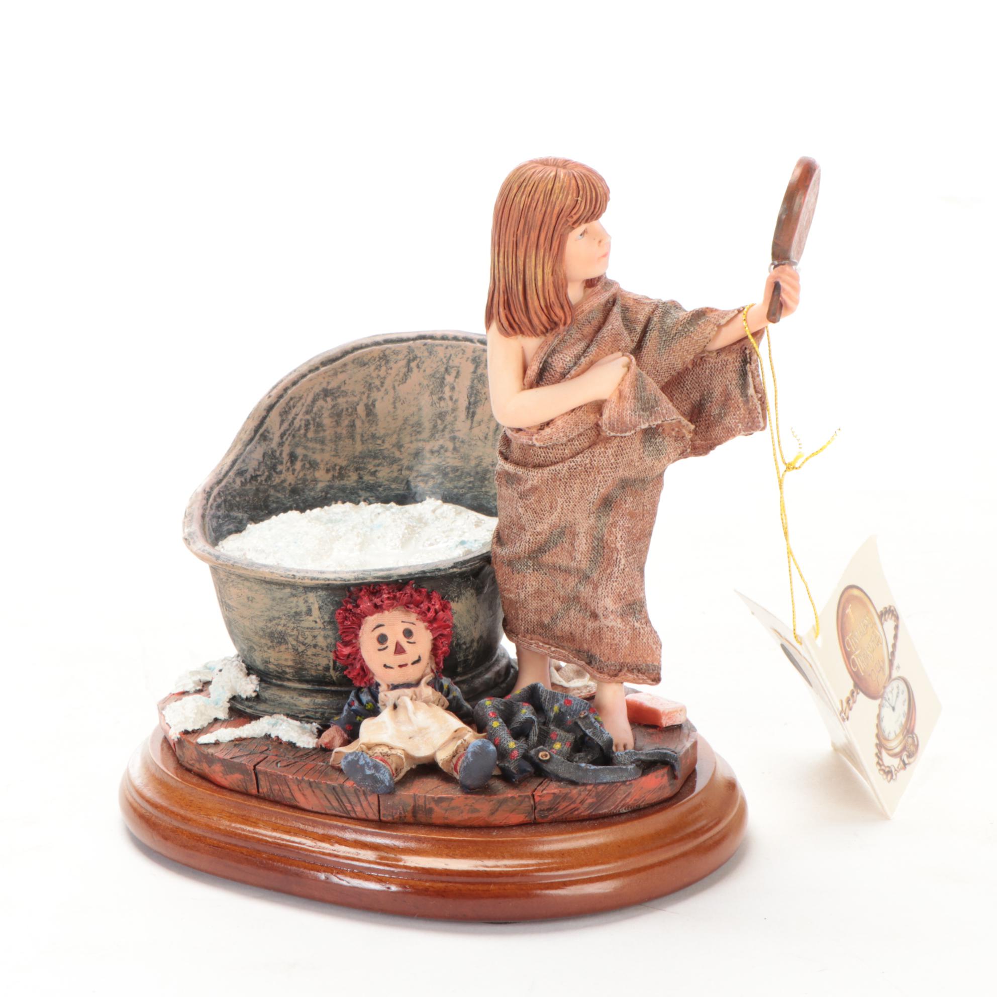 Enesco and Other Raggedy Ann & Andy Figurines with Display Shelves