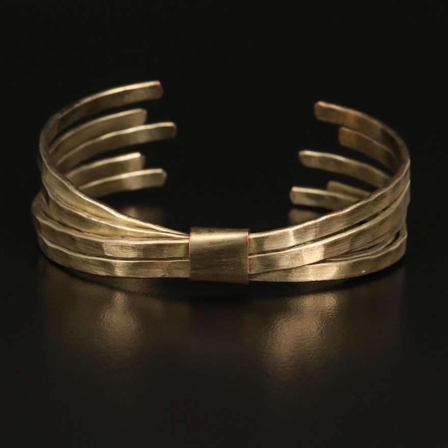 Unsigned Hammered Bow Cuff