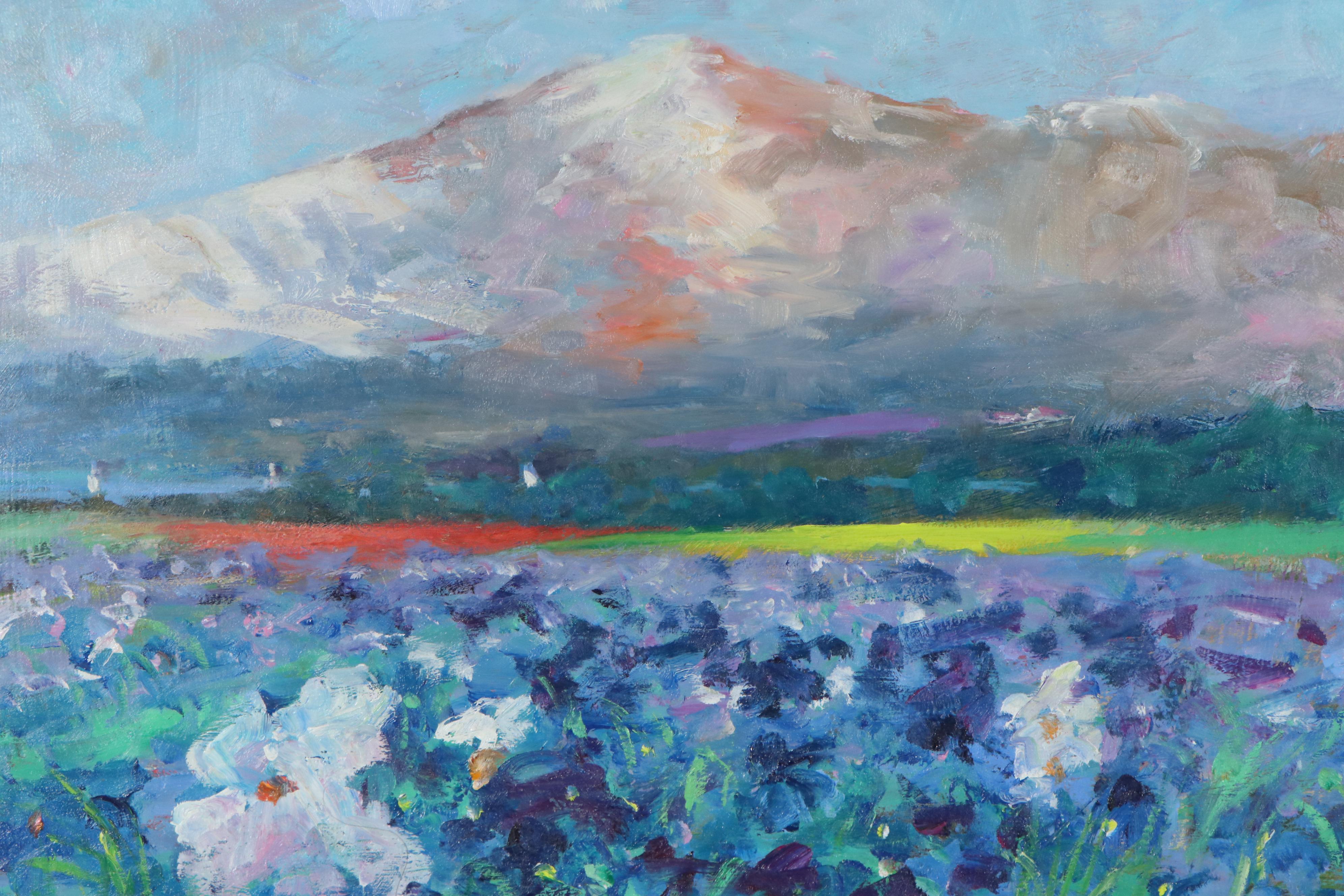 Nino Pippa Oil Painting "In Van Gogh's Footsteps - Rhone Valley Irises Field"