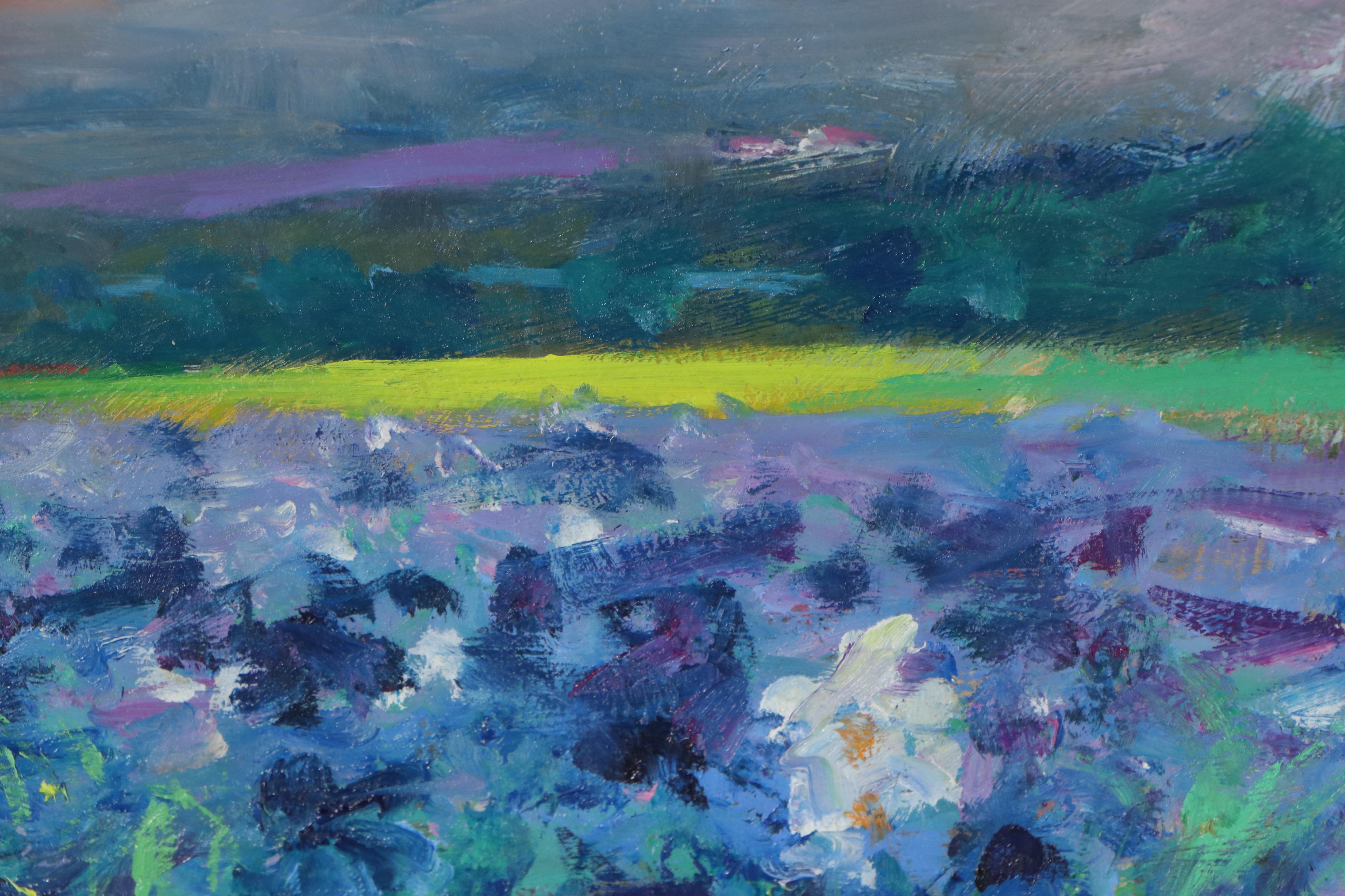 Nino Pippa Oil Painting "In Van Gogh's Footsteps - Rhone Valley Irises Field"