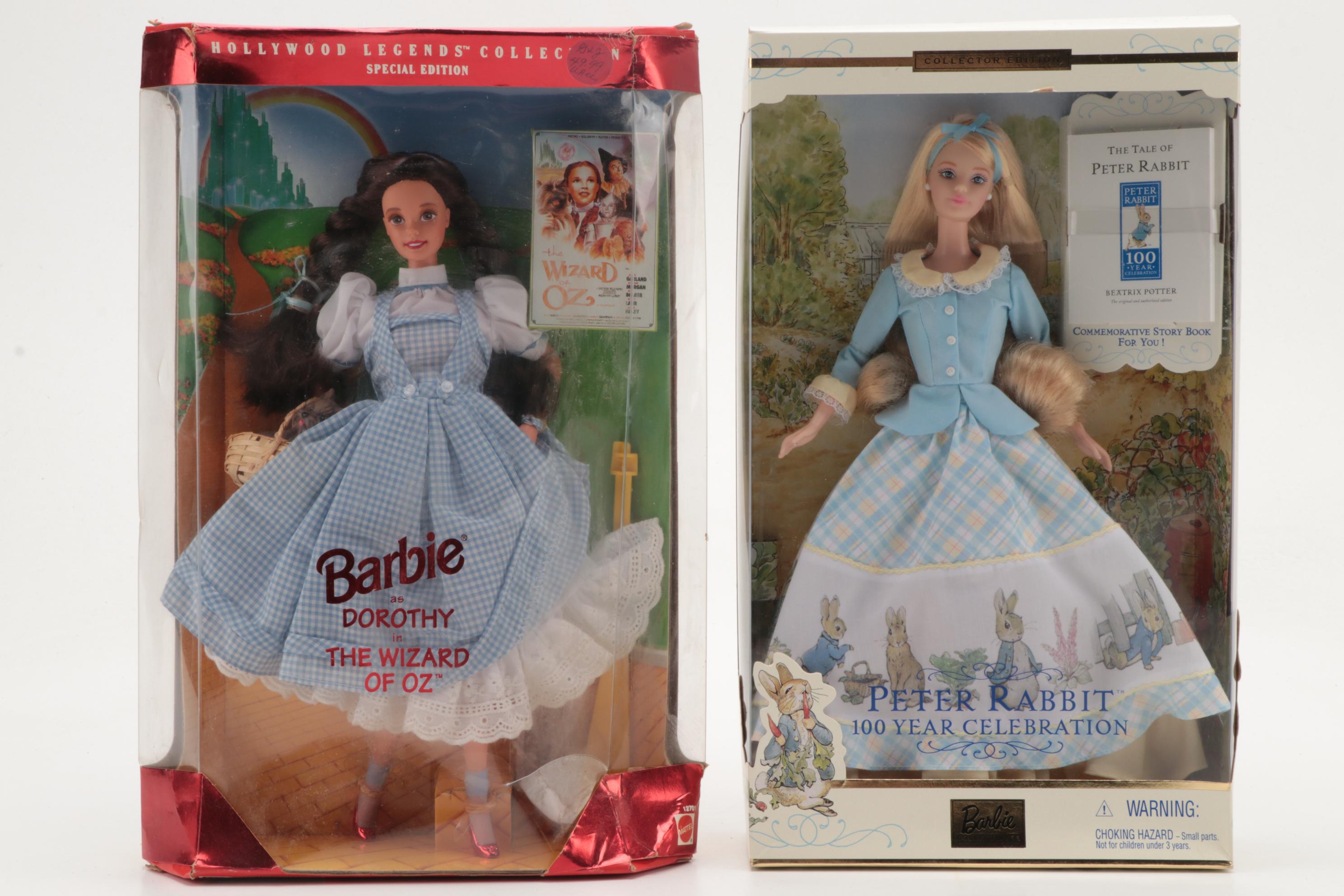 Mattel "The Wizard of Oz" Barbie and "The Tale of Peter Rabbit"  Barbie