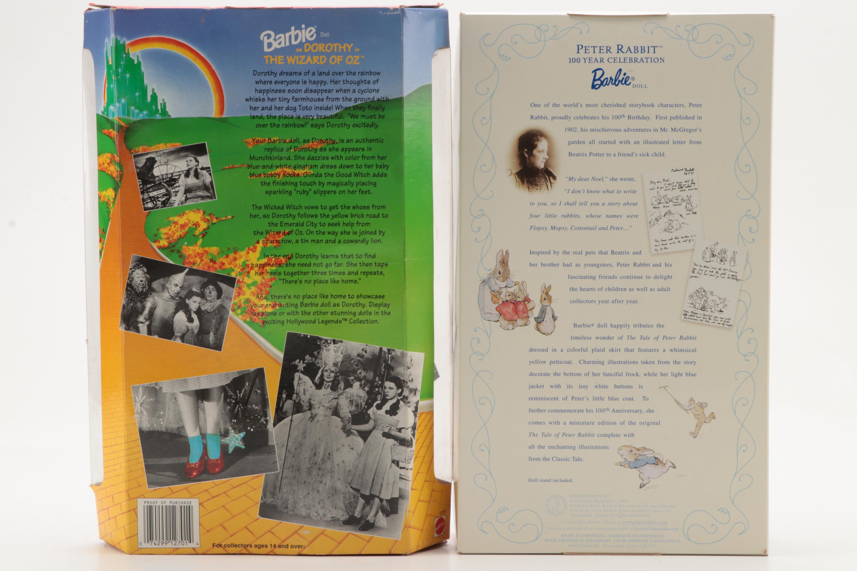 Mattel "The Wizard of Oz" Barbie and "The Tale of Peter Rabbit"  Barbie