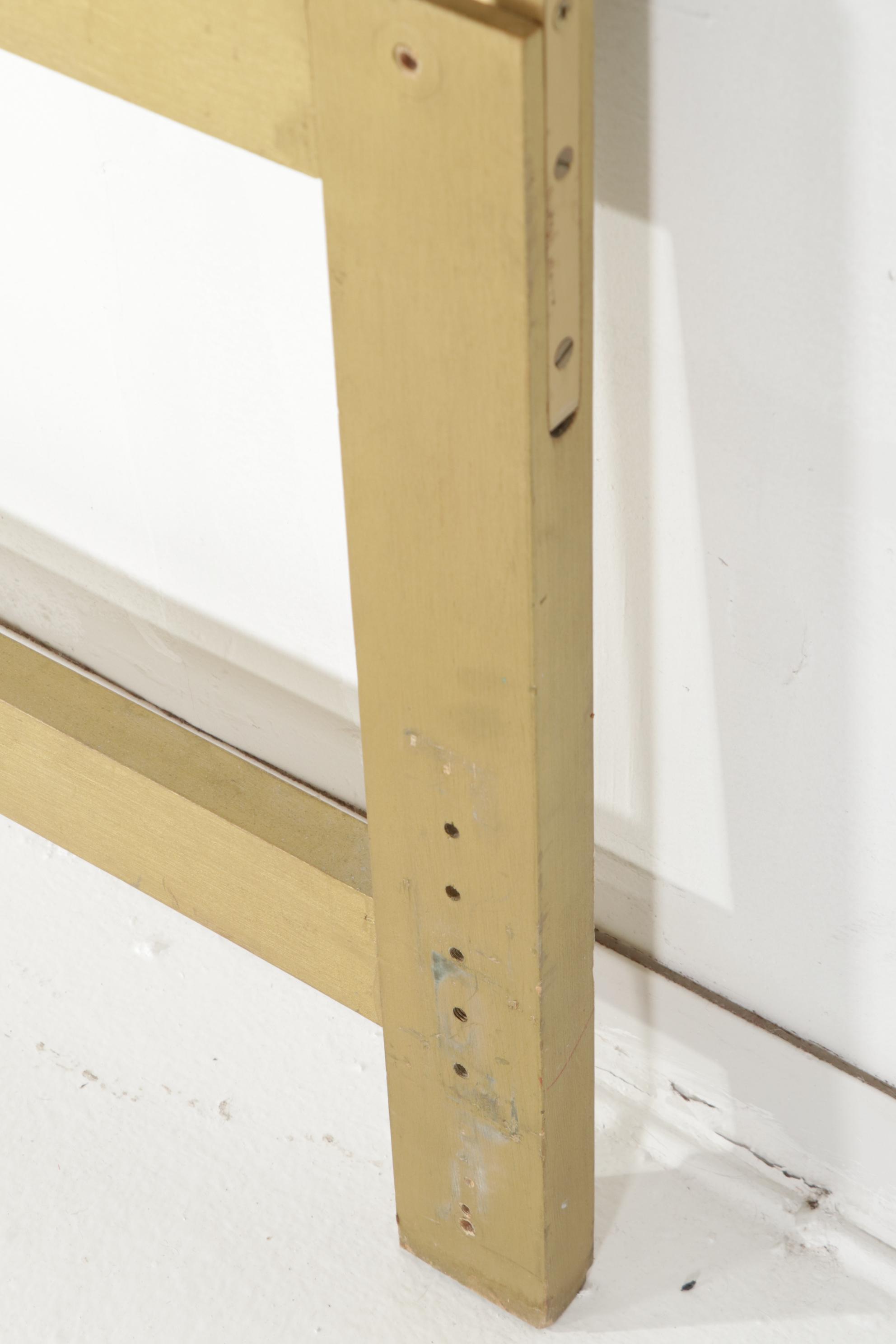 Hollywood Regency Style Metal and Patent Leather King Size Headboard