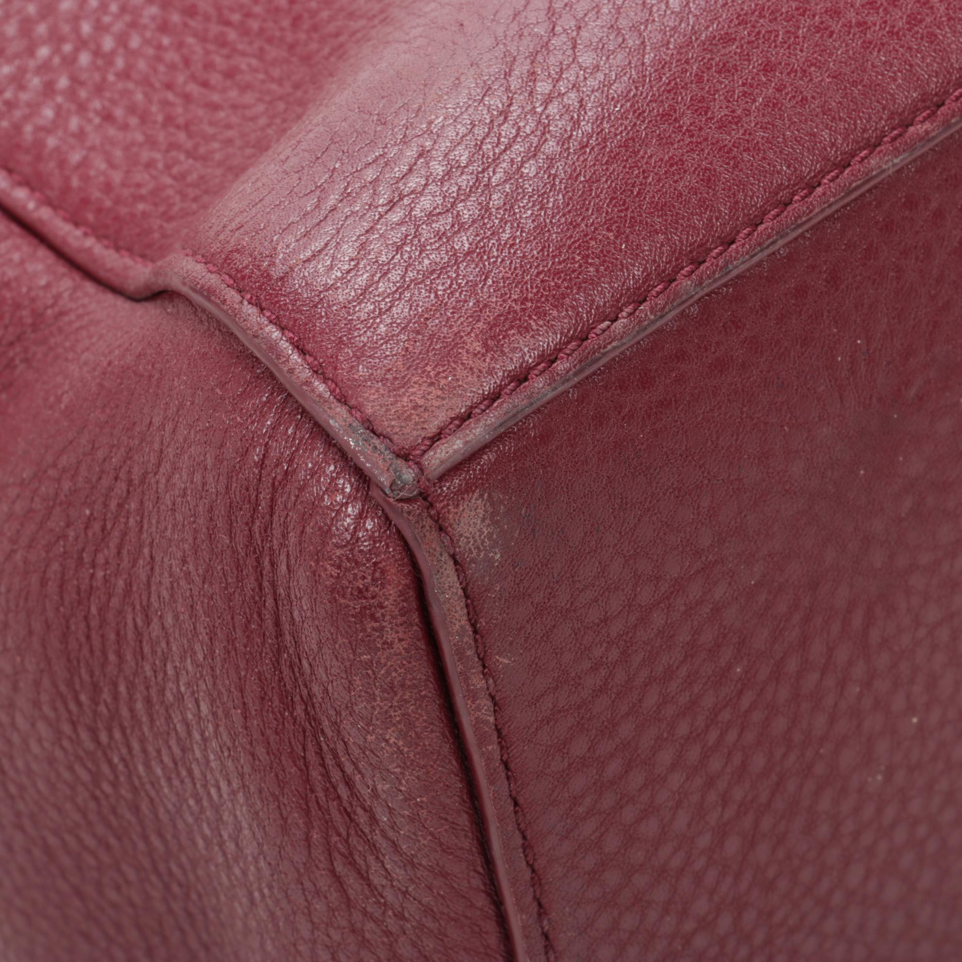 Tory Burch Two-Way Satchel in Burgundy Grained Leather