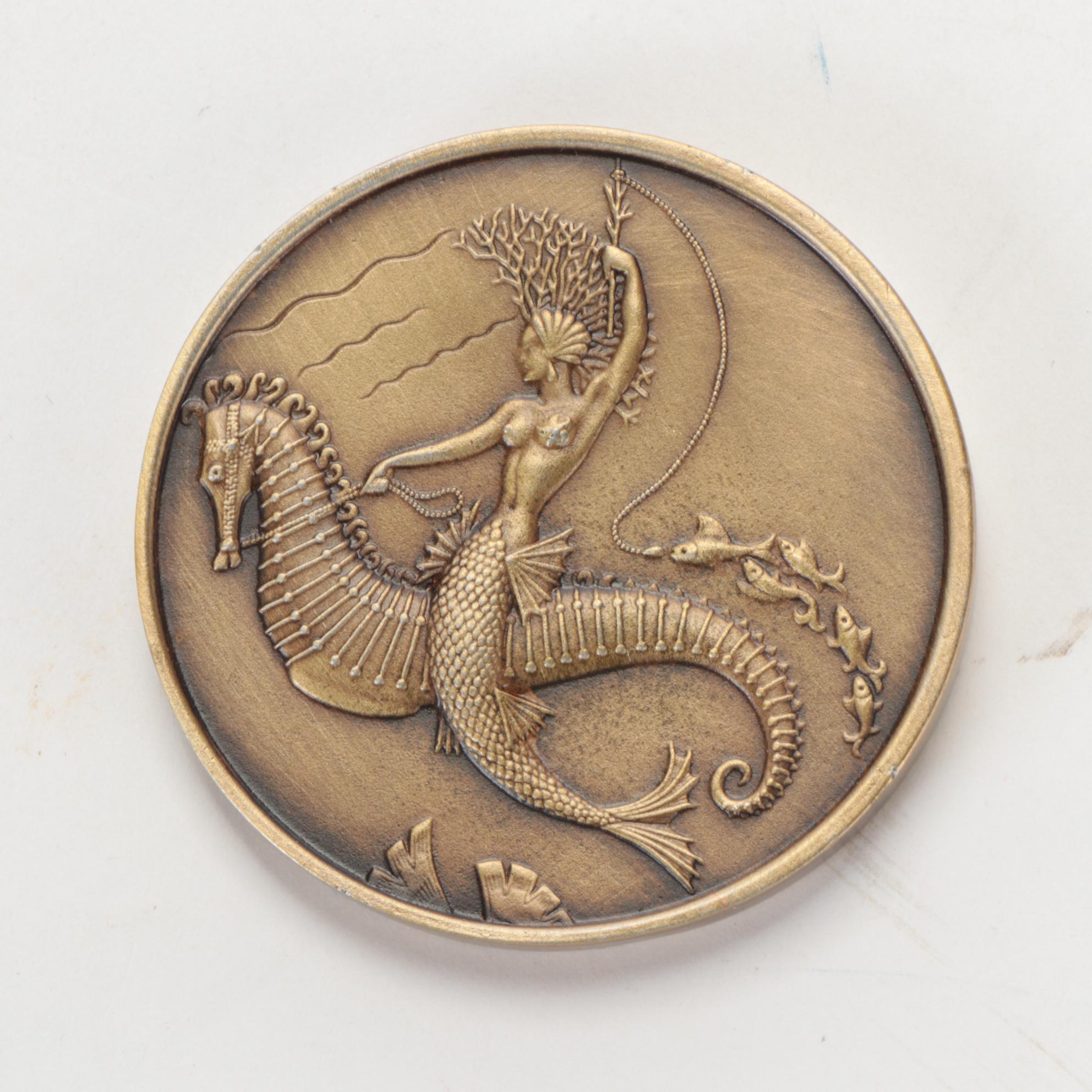 Bronze Tone Medallions after Erté