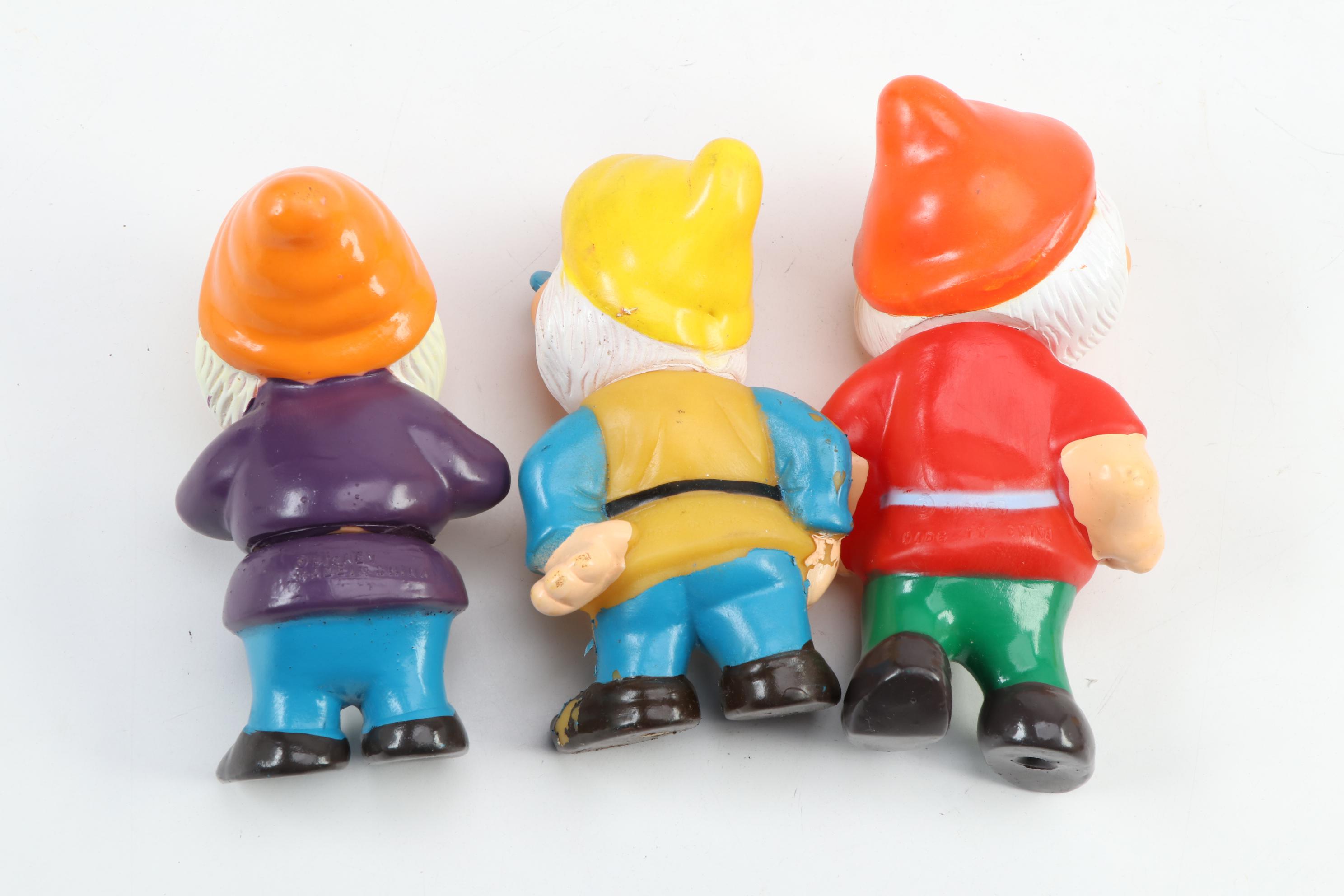 Disney "The Seven Dwarfs" Rubber Figures, Late 20th Century