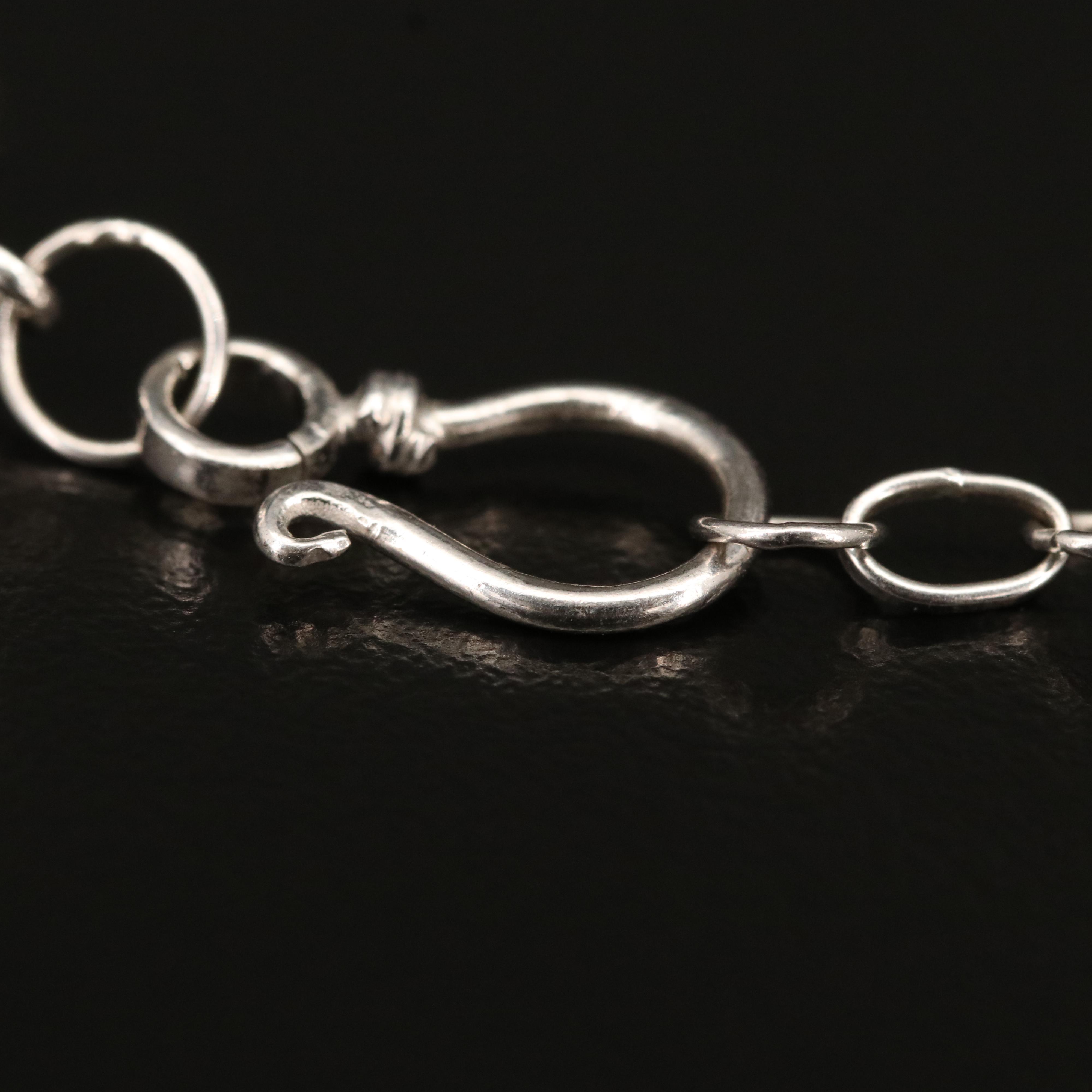 Sterling Garnet Cluster Bracelet