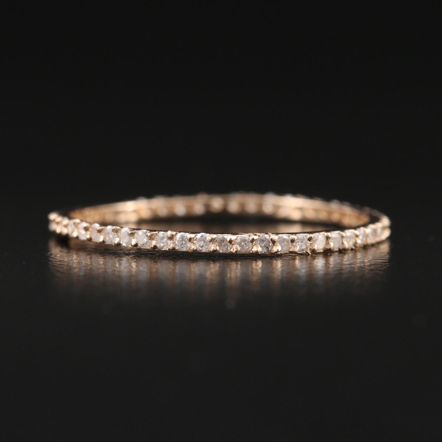 14K Rose Gold Diamond Eternity Band