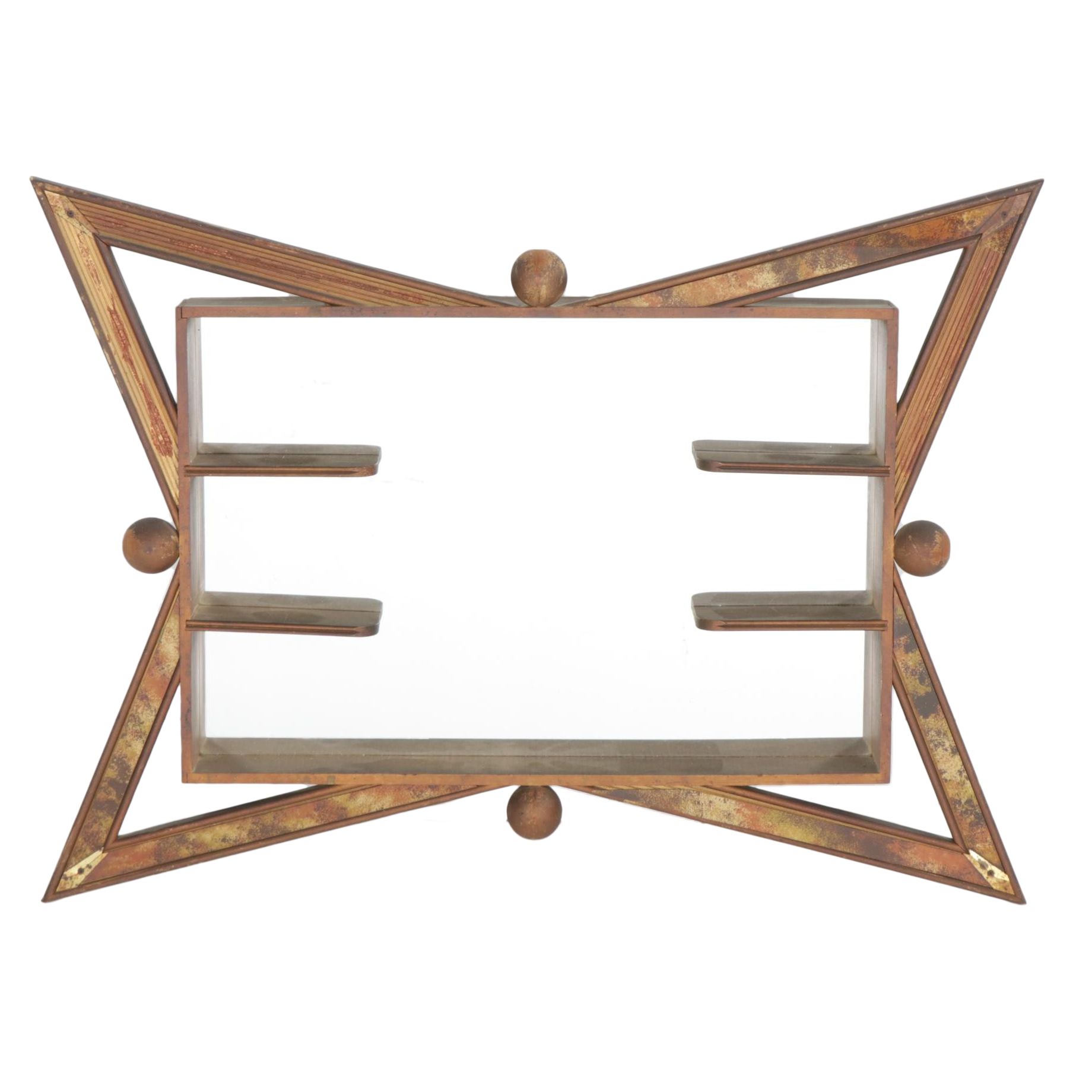 Turner Mid-Century Atomic Mirrored Shadow Box Wall Shelf