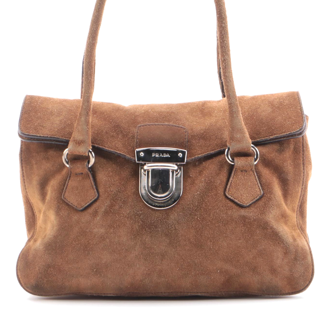 Prada Camoscio Easy Shoulder Bag in Brown Suede