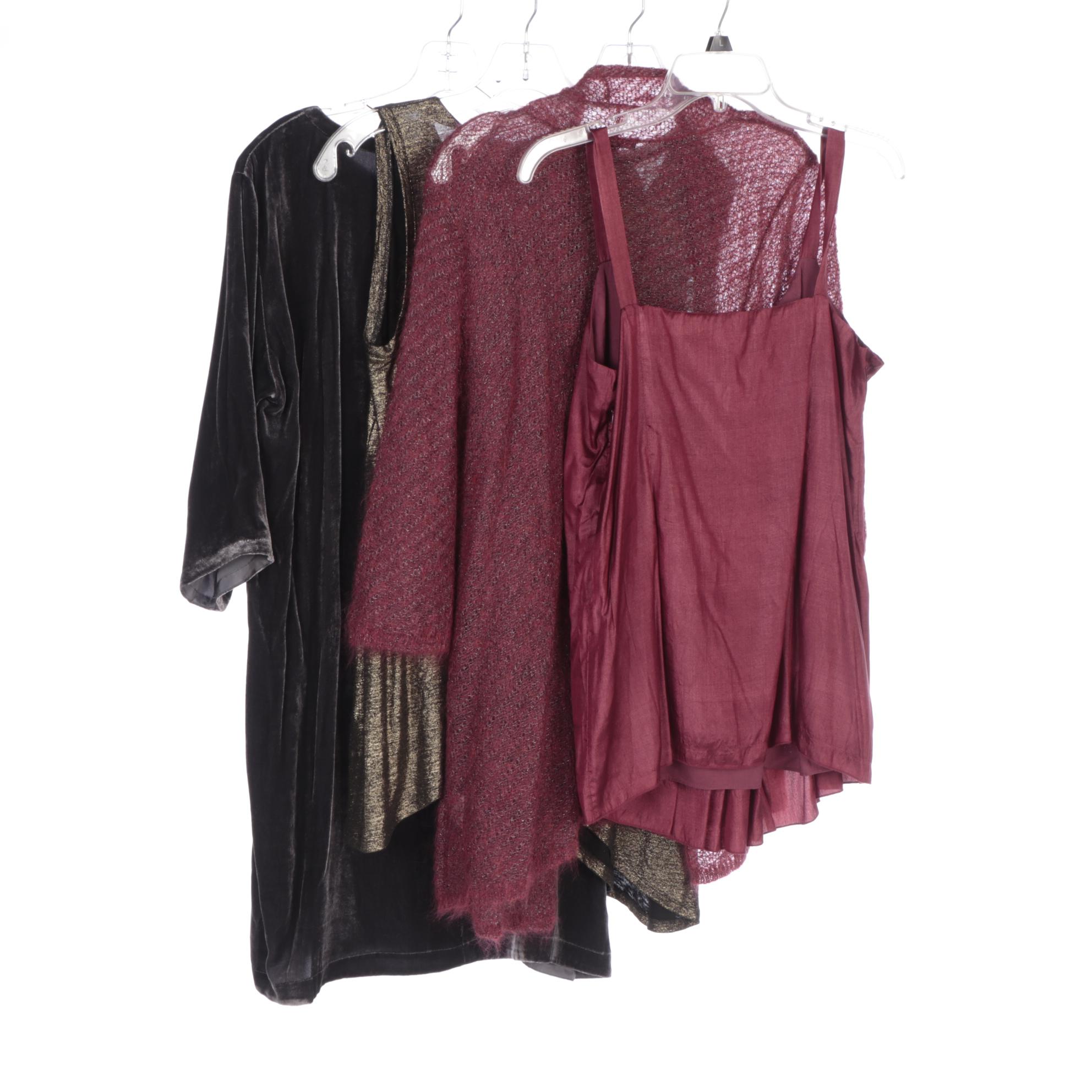 Eileen Fisher Velveteen Dress, Sleeveless Tops and Knit Jacket