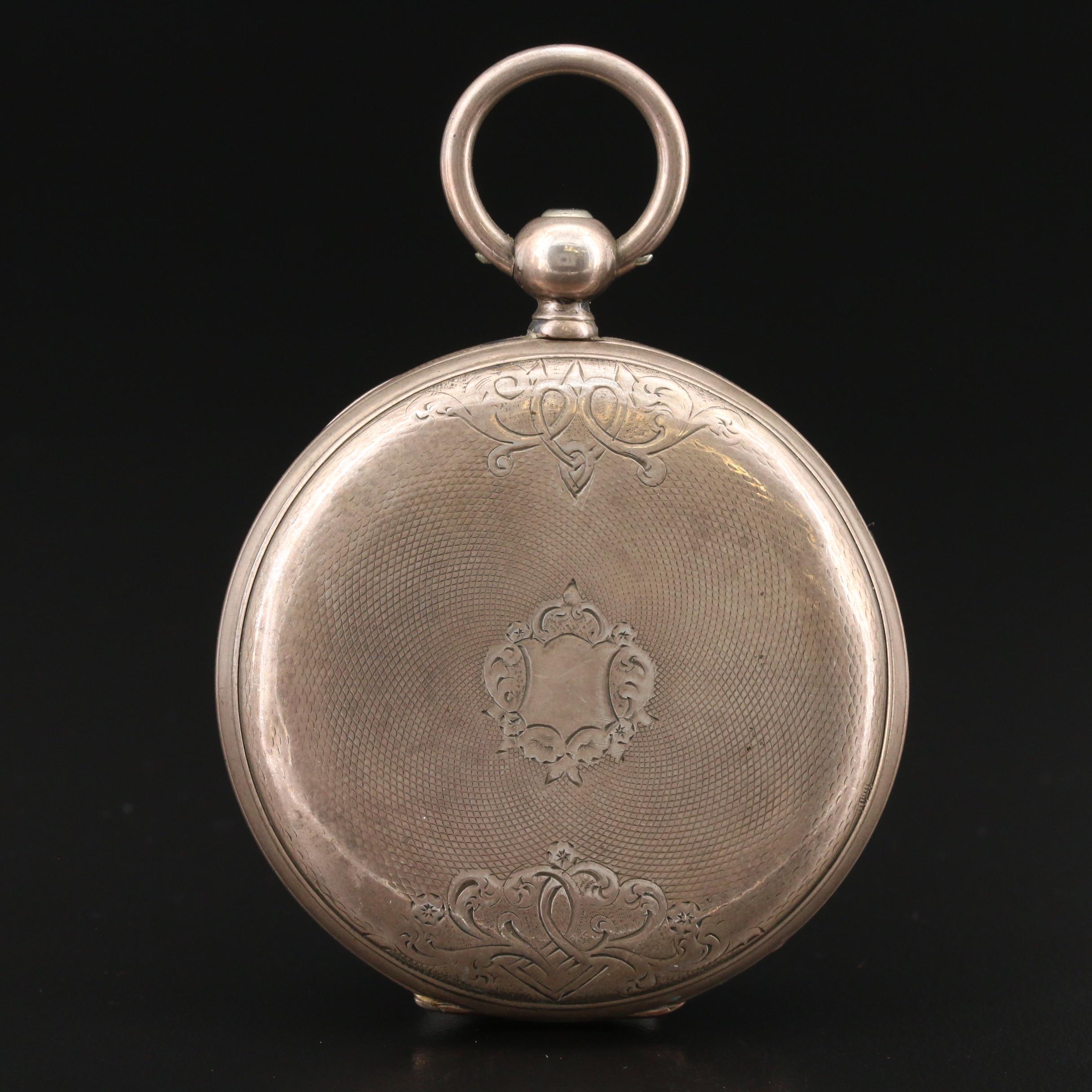 Antique James Pooley 800 Silver Pocket Watch