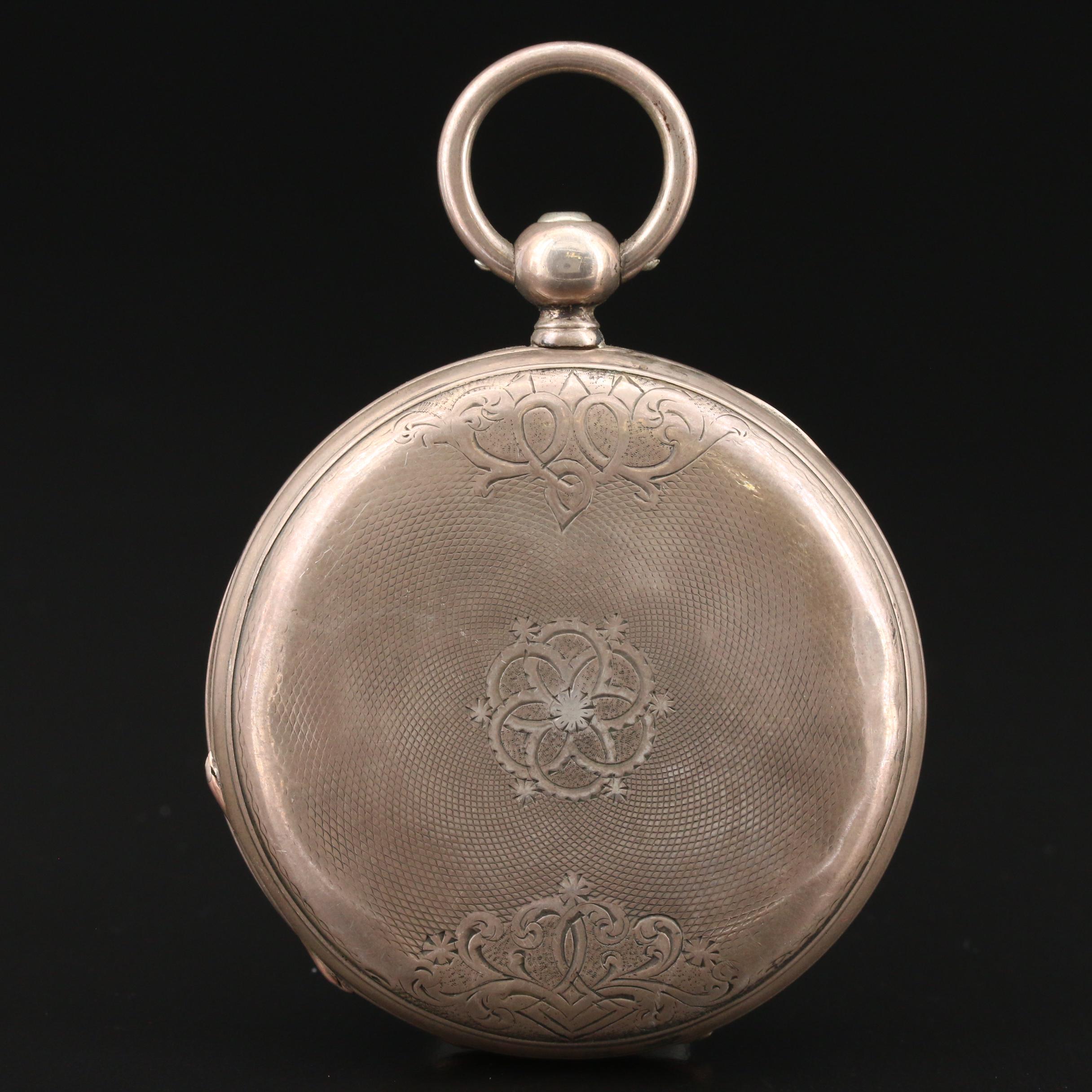 Antique James Pooley 800 Silver Pocket Watch