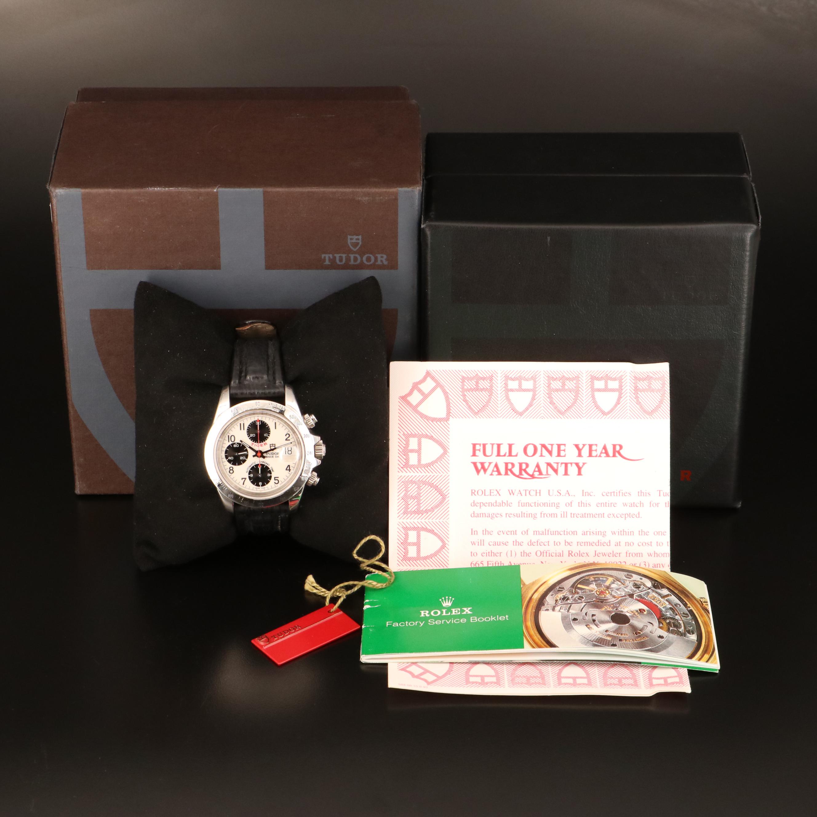 1997 Tudor "Tiger" Stainless Steel Chronograph Watch with Date Window