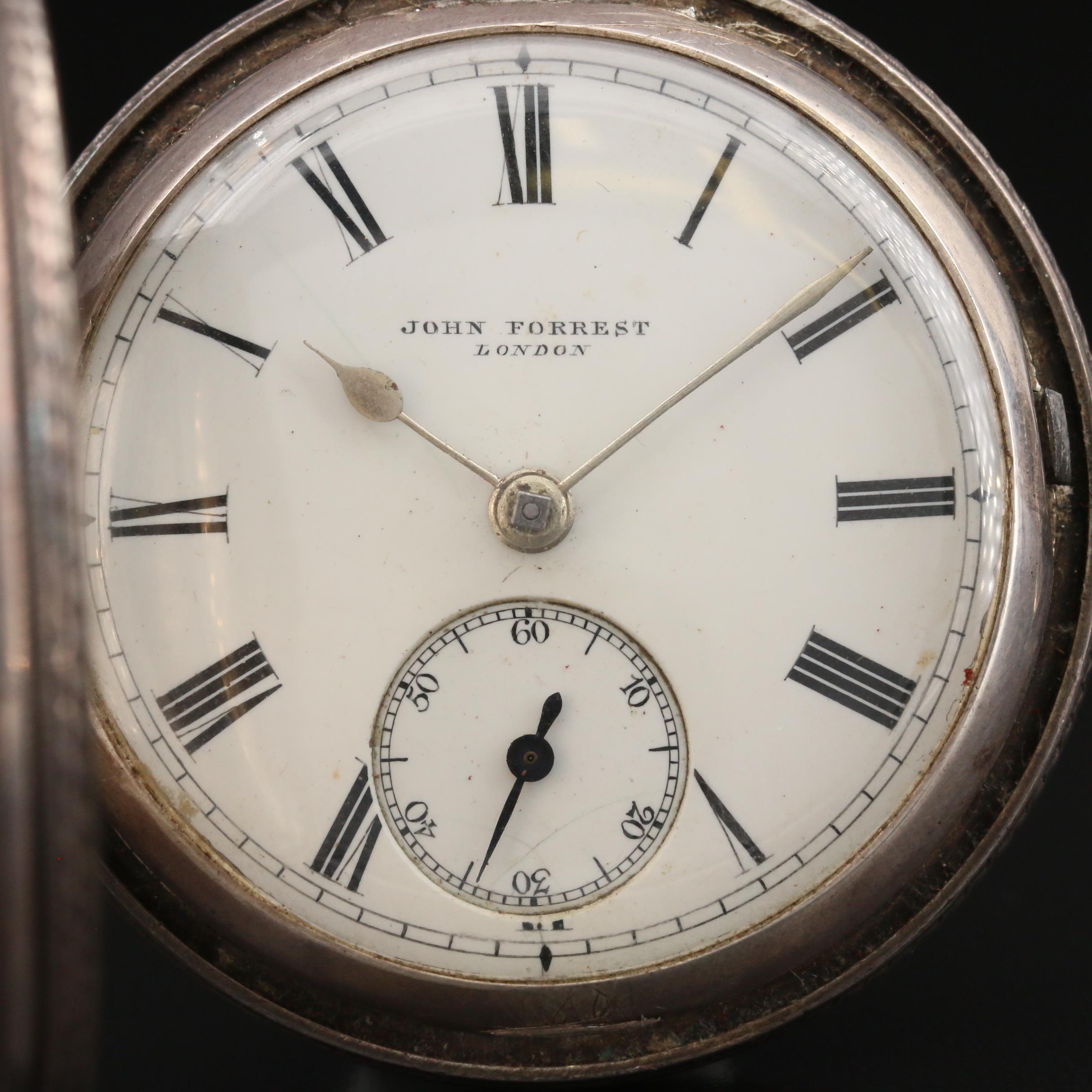 John Forrest English Sterling Silver Pocket Watch