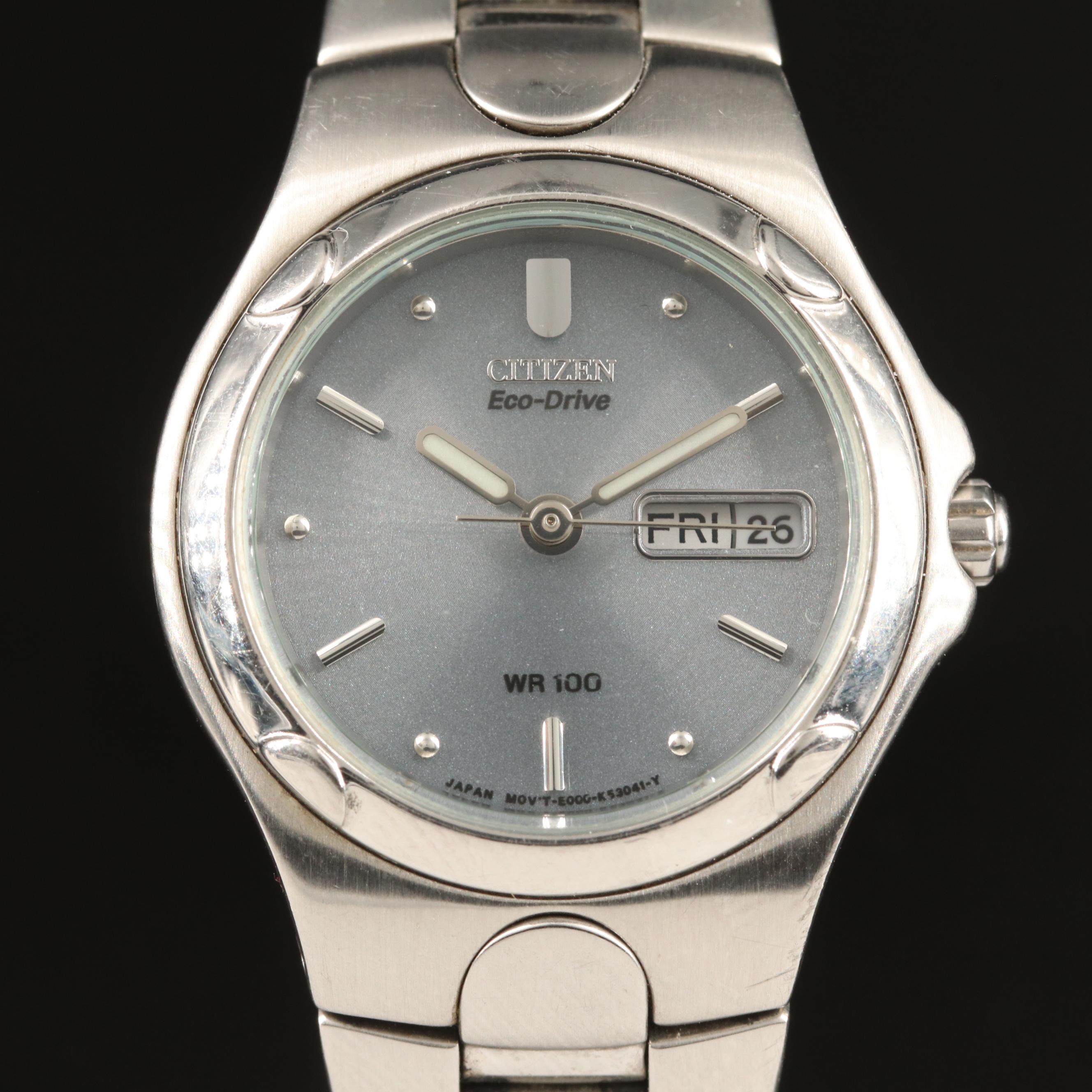 Citizen Eco-Drive Day-Date Stainless Steel Quartz Watch