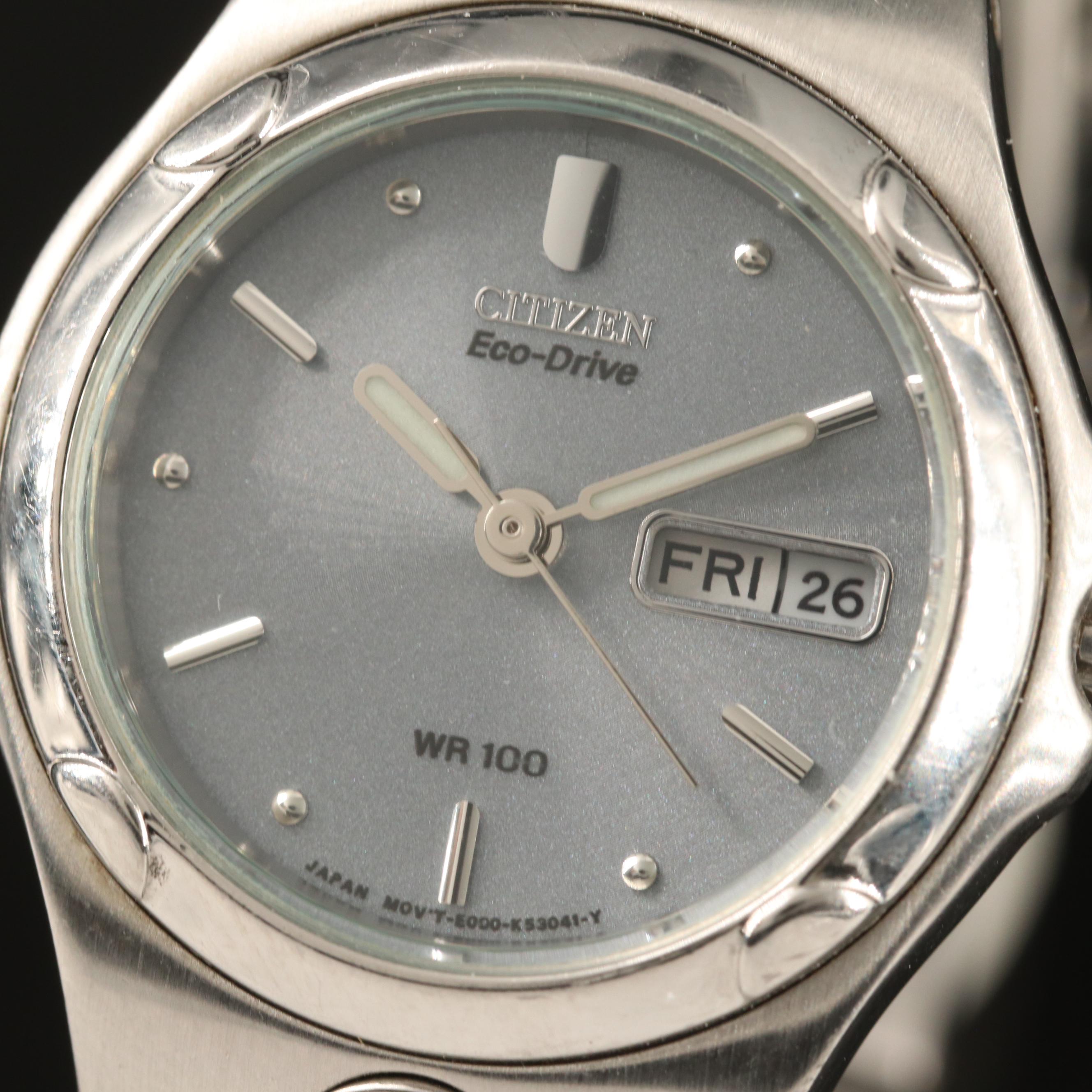 Citizen Eco-Drive Day-Date Stainless Steel Quartz Watch