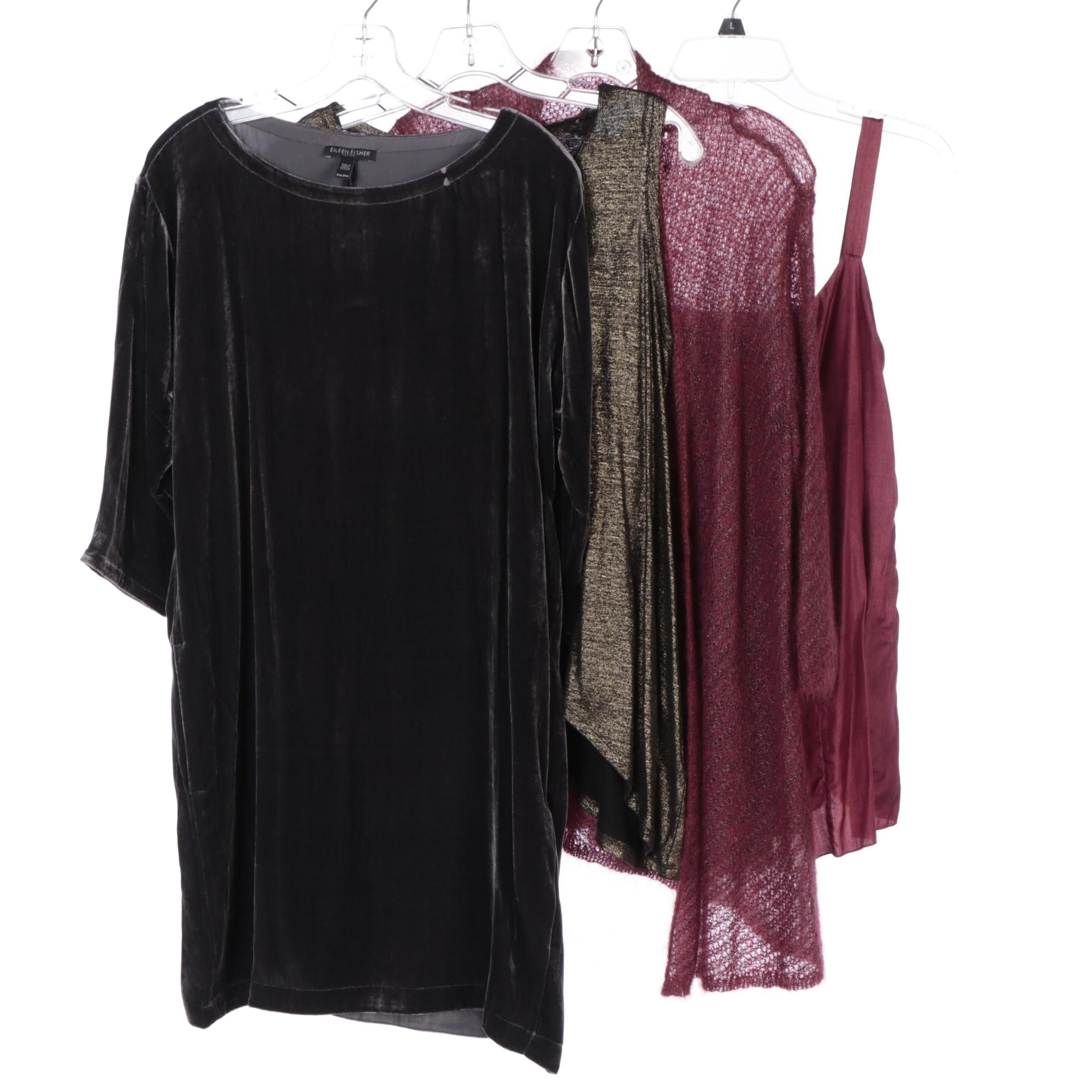 Eileen Fisher Velveteen Dress, Sleeveless Tops and Knit Jacket