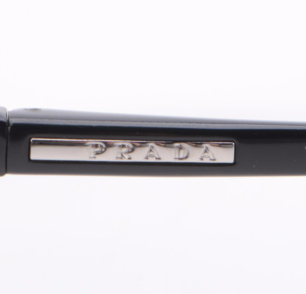 Prada SPR04E Polished Black Wrap Sunglasses