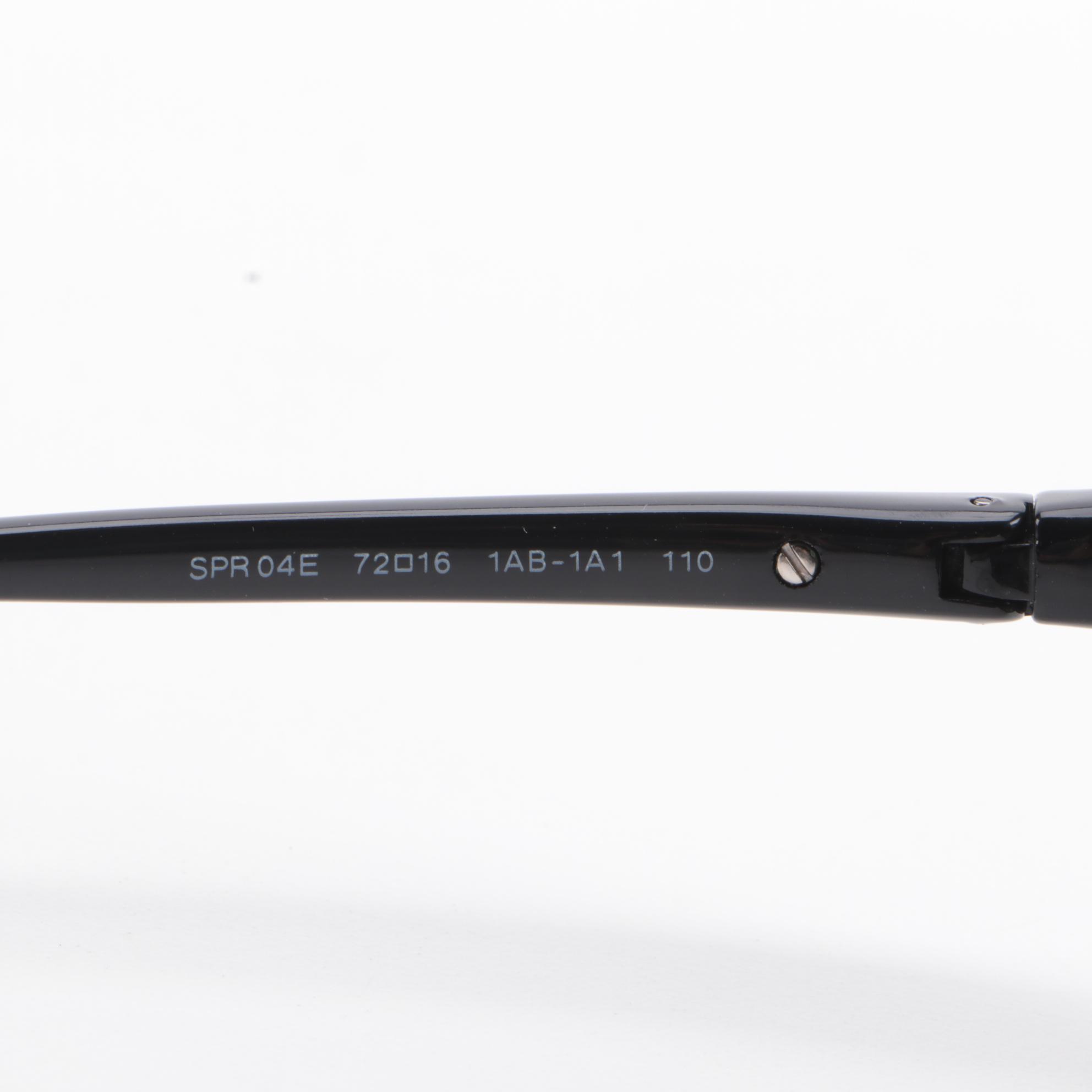 Prada SPR04E Polished Black Wrap Sunglasses