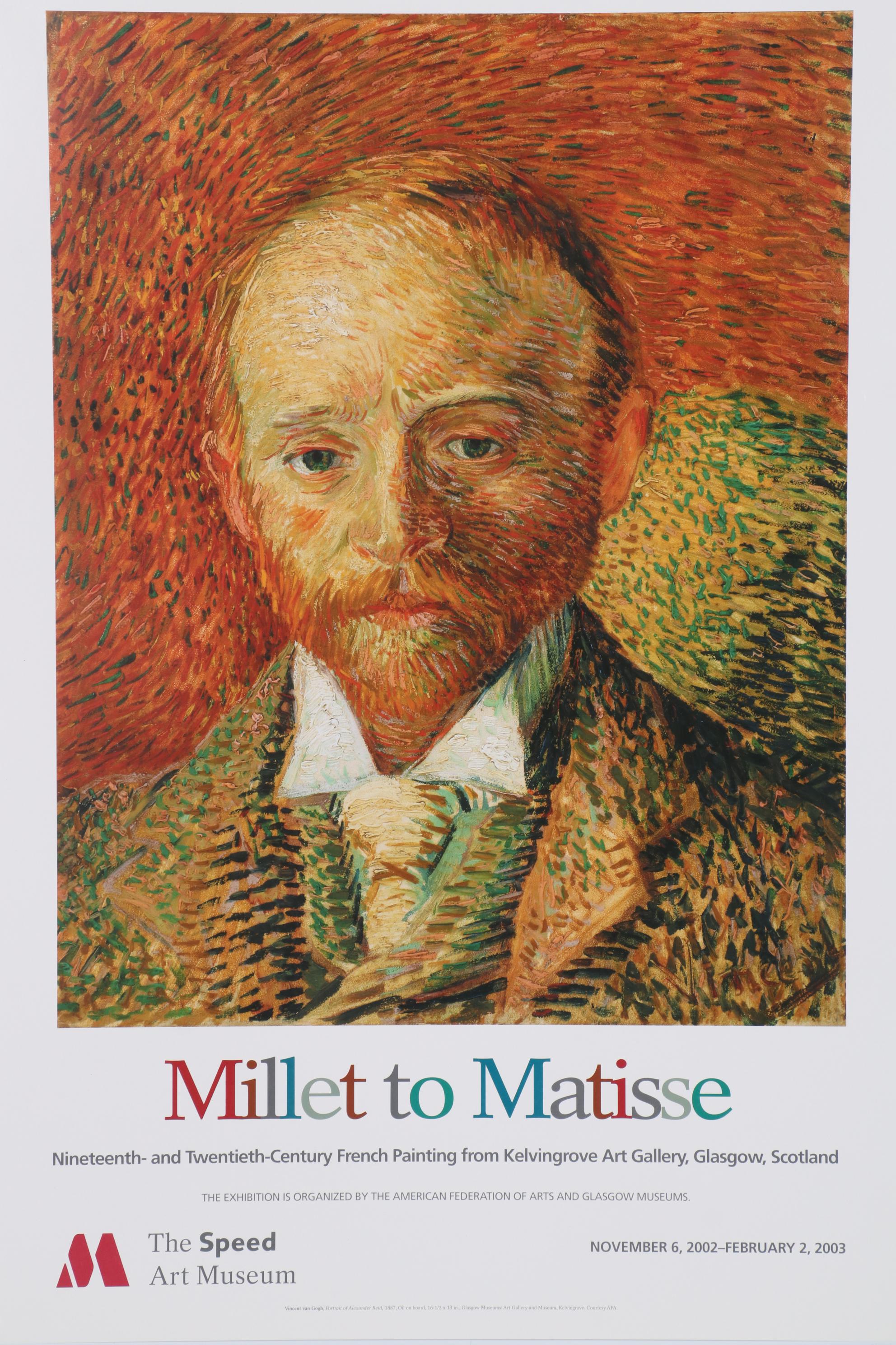 Speed Art Museum Offset Lithograph after Vincent Van Gogh "Millet to Matisse"