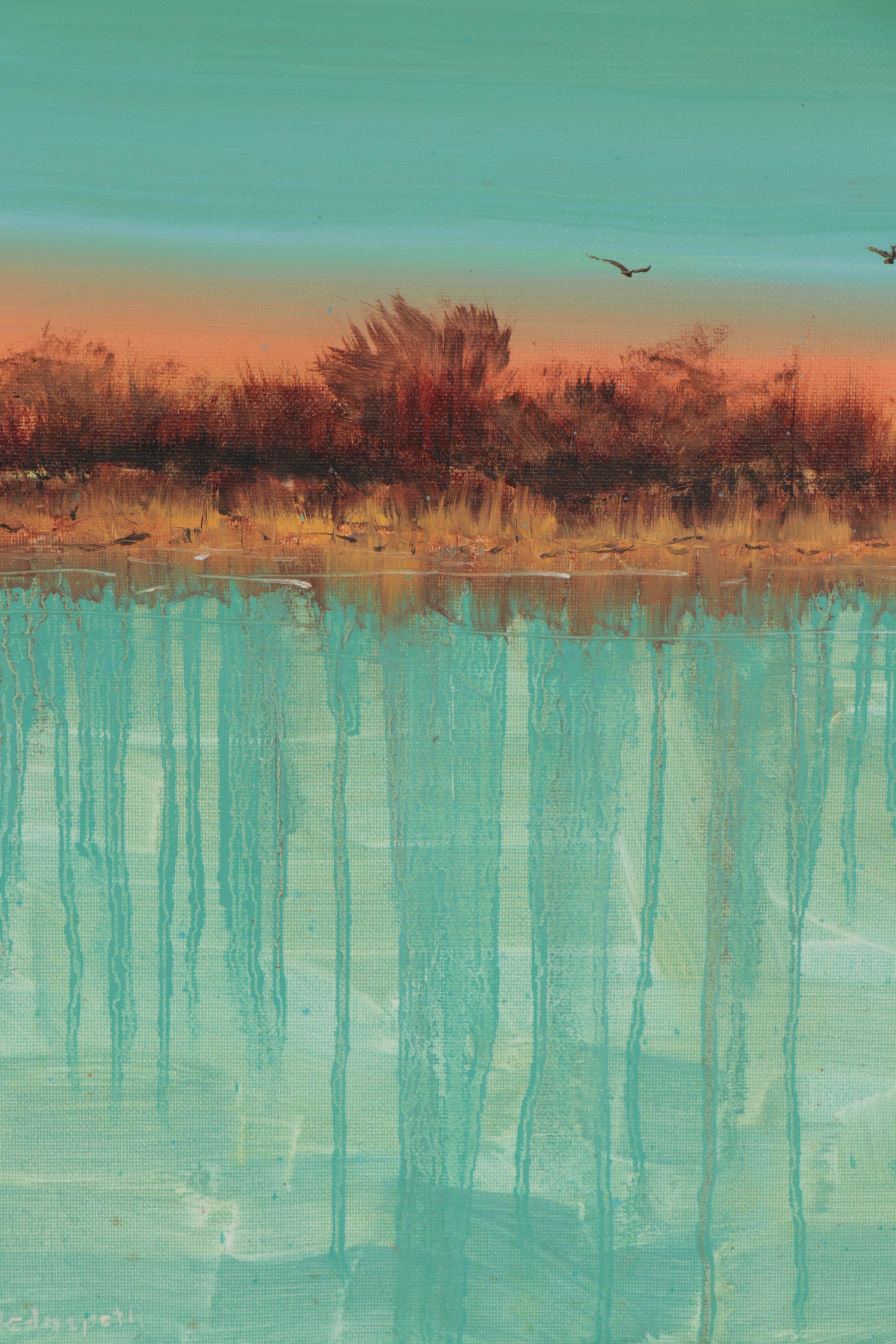 Stephen Hedgepeth Oil Painting "Sunset Lake"