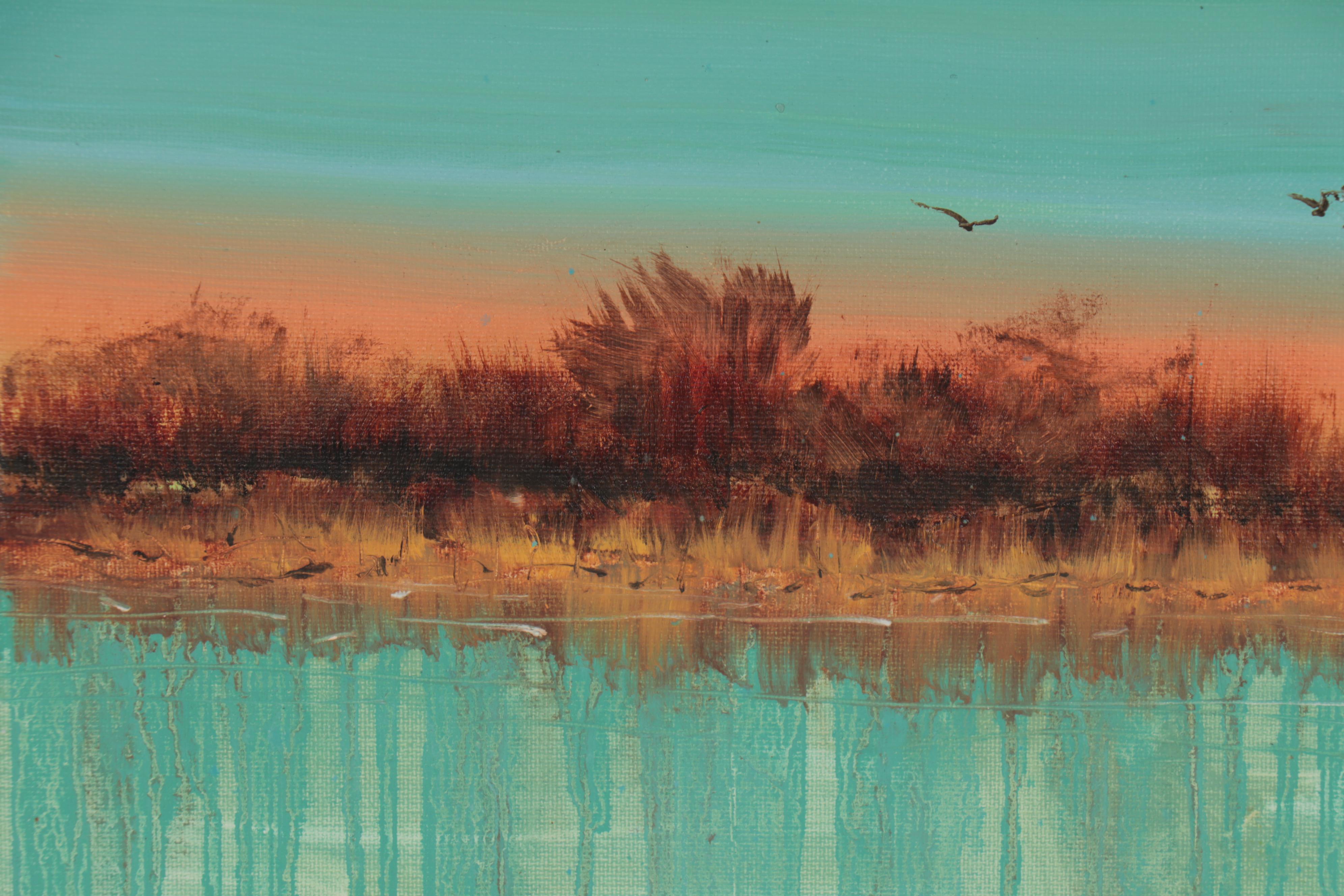 Stephen Hedgepeth Oil Painting "Sunset Lake"