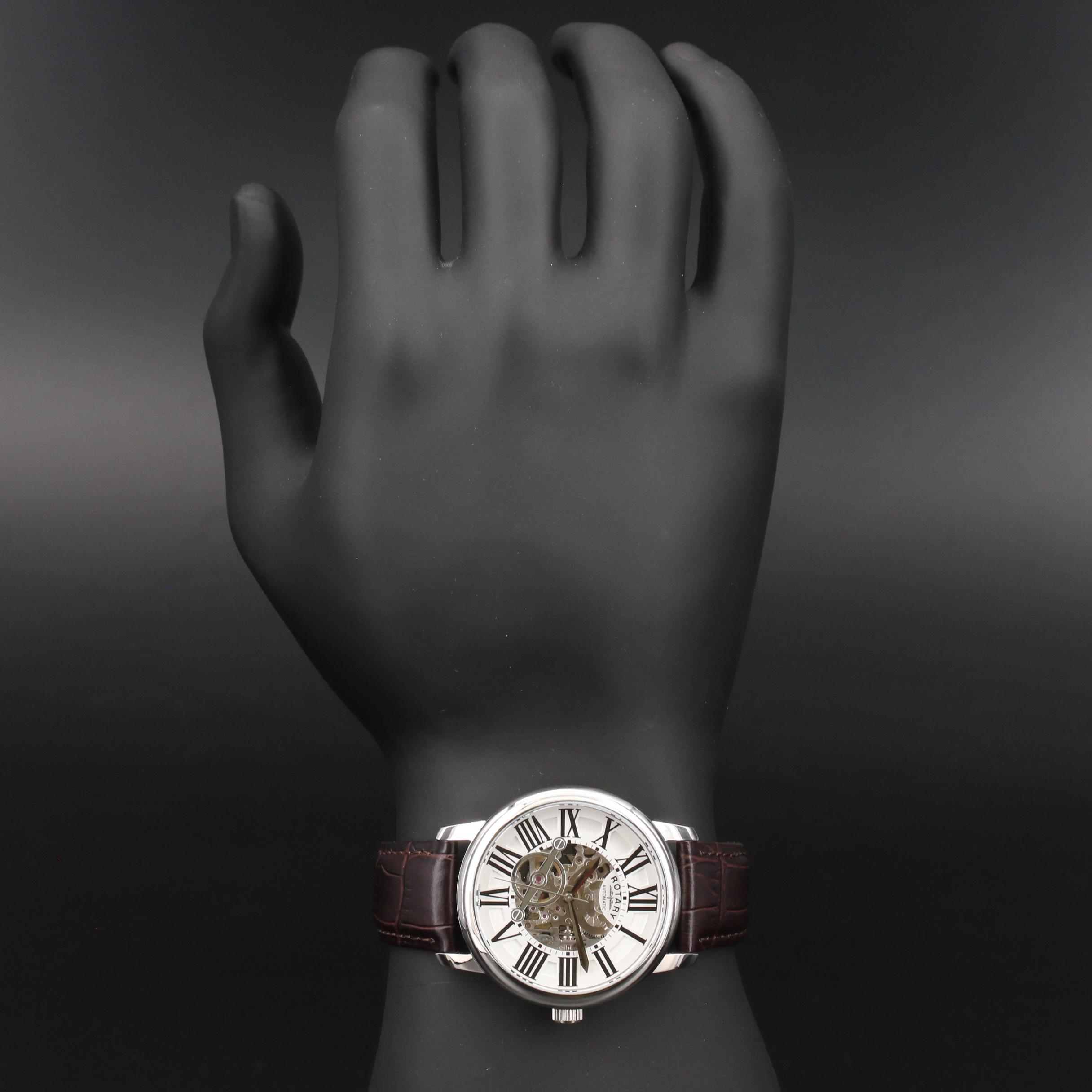 Rotary Skeleton Dial Stainless Steel Automatic Watch