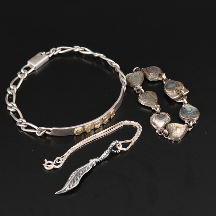 Sterling Bracelets Featuring Abalone Heart Bracelet