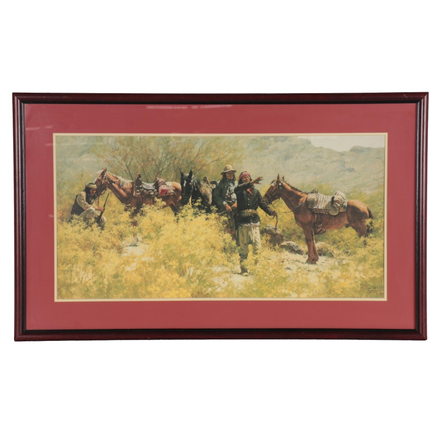 Howard Terpning Offset Lithograph "Scouts of General Crooks," Late 20th Century