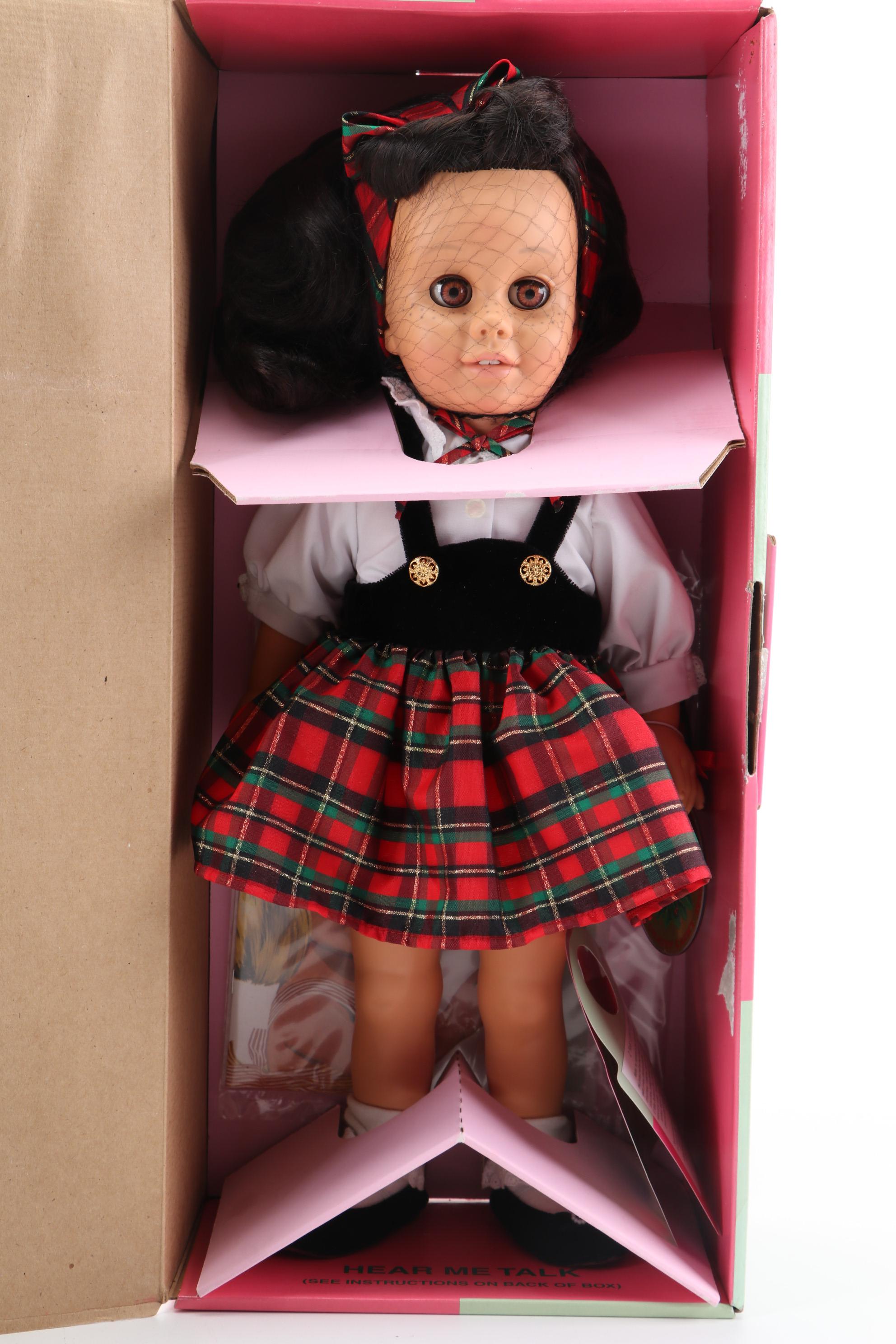 Mattel "Holiday Chatty Cathy" Talking Doll and "Party Dress," in Packaging, 1998