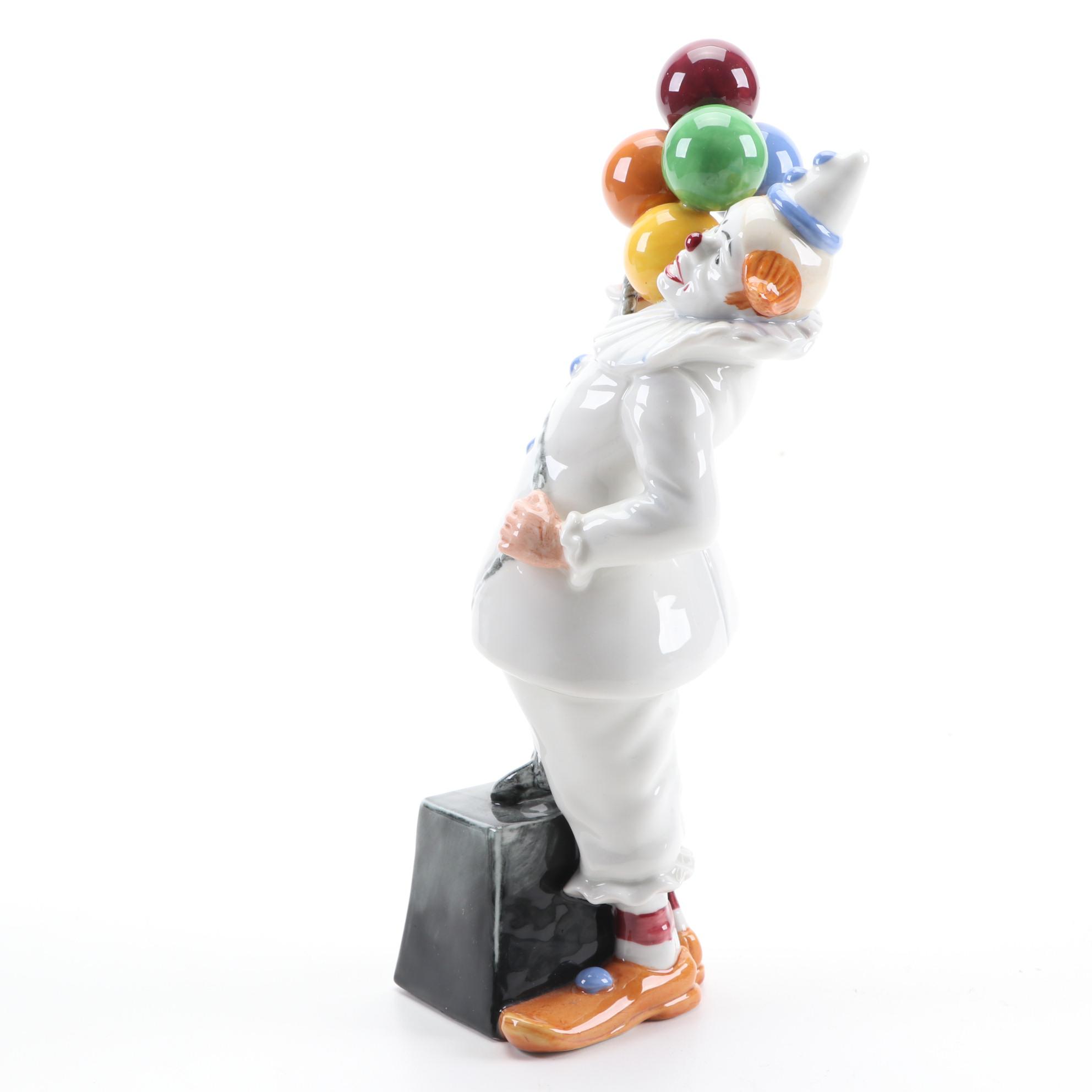 Royal Doulton "Balloon Clown" Bone China Figurine, Late 20th Century