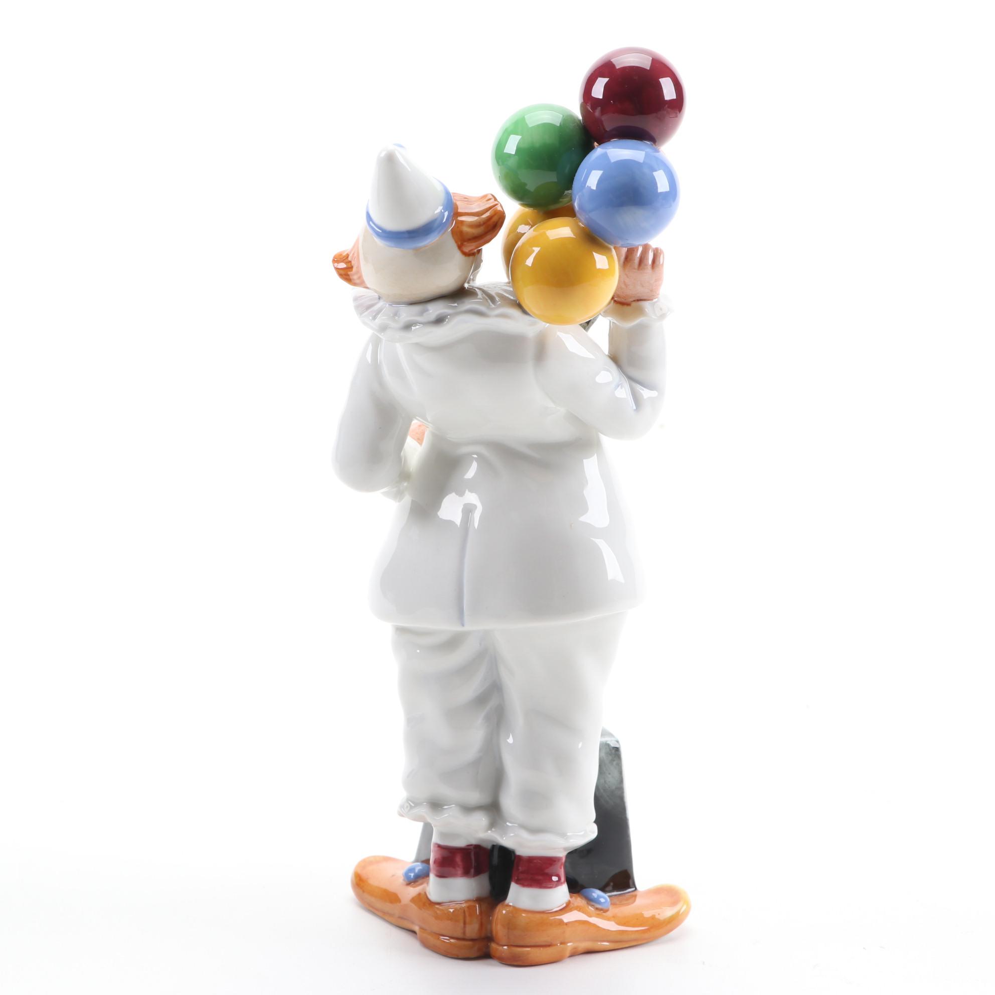 Royal Doulton "Balloon Clown" Bone China Figurine, Late 20th Century