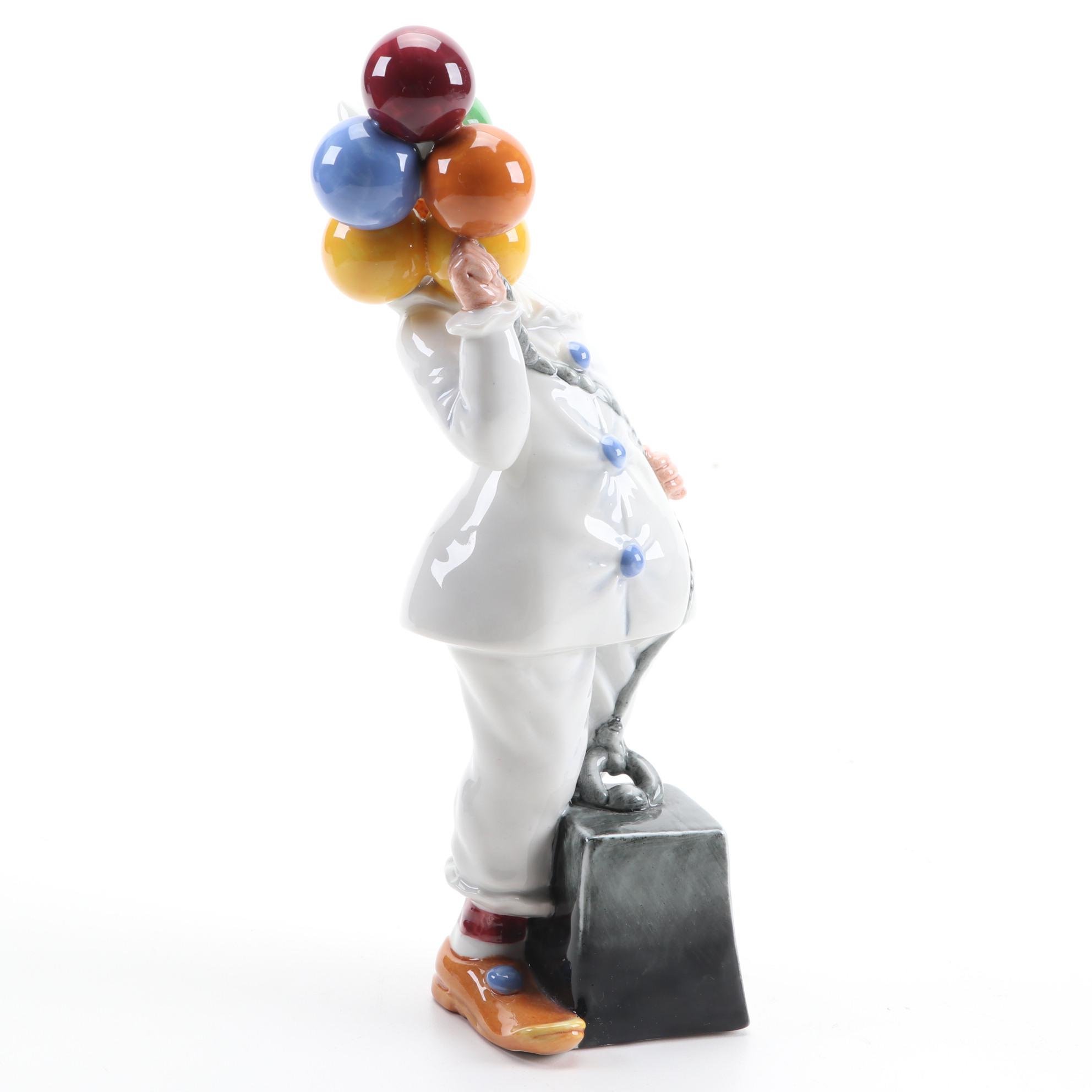Royal Doulton "Balloon Clown" Bone China Figurine, Late 20th Century