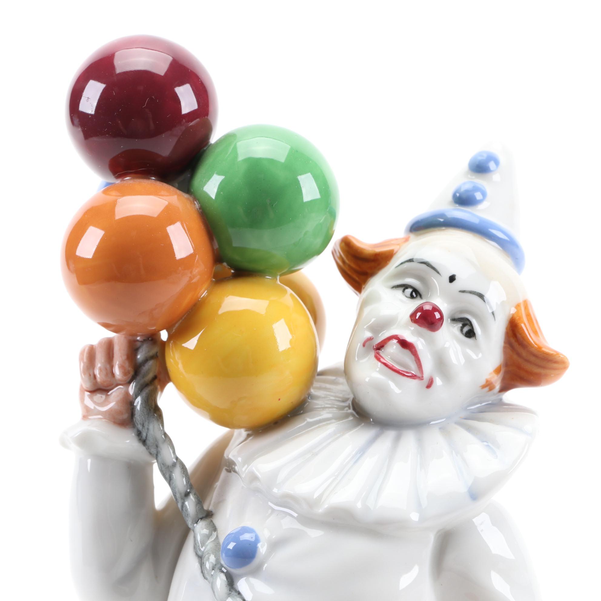 Royal Doulton "Balloon Clown" Bone China Figurine, Late 20th Century