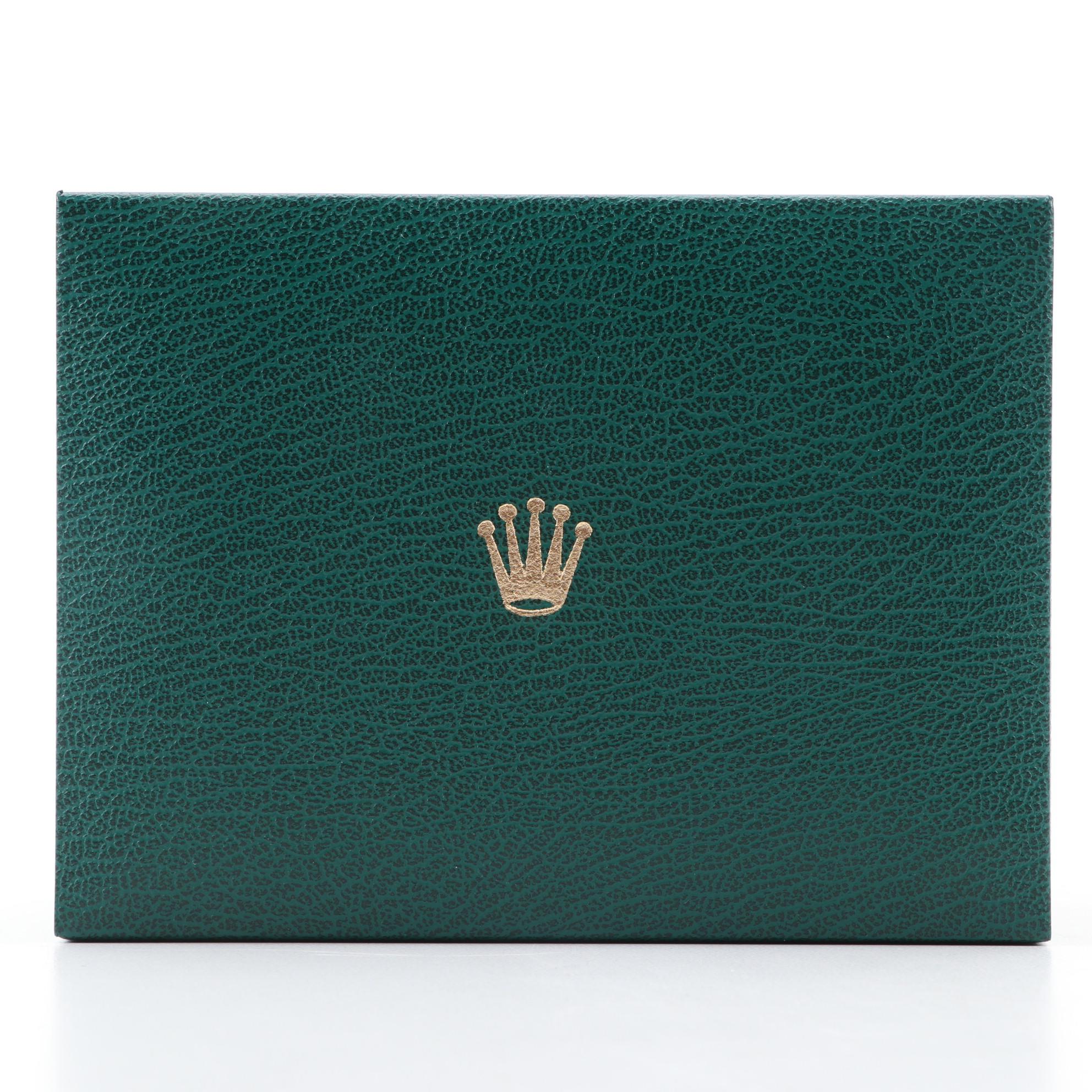 Rolex Green Pebble Leather Watch Case with Original Packaging