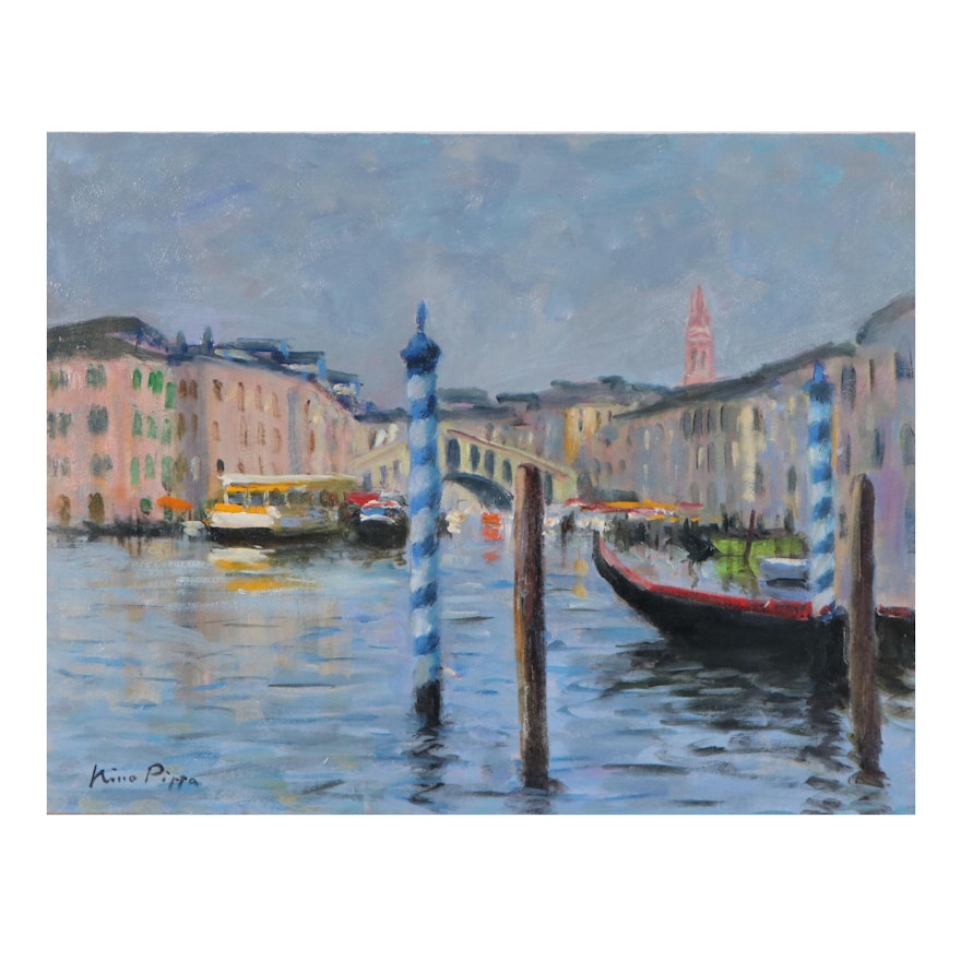 Nino Pippa Oil Painting "Grand Canal," 21st Century