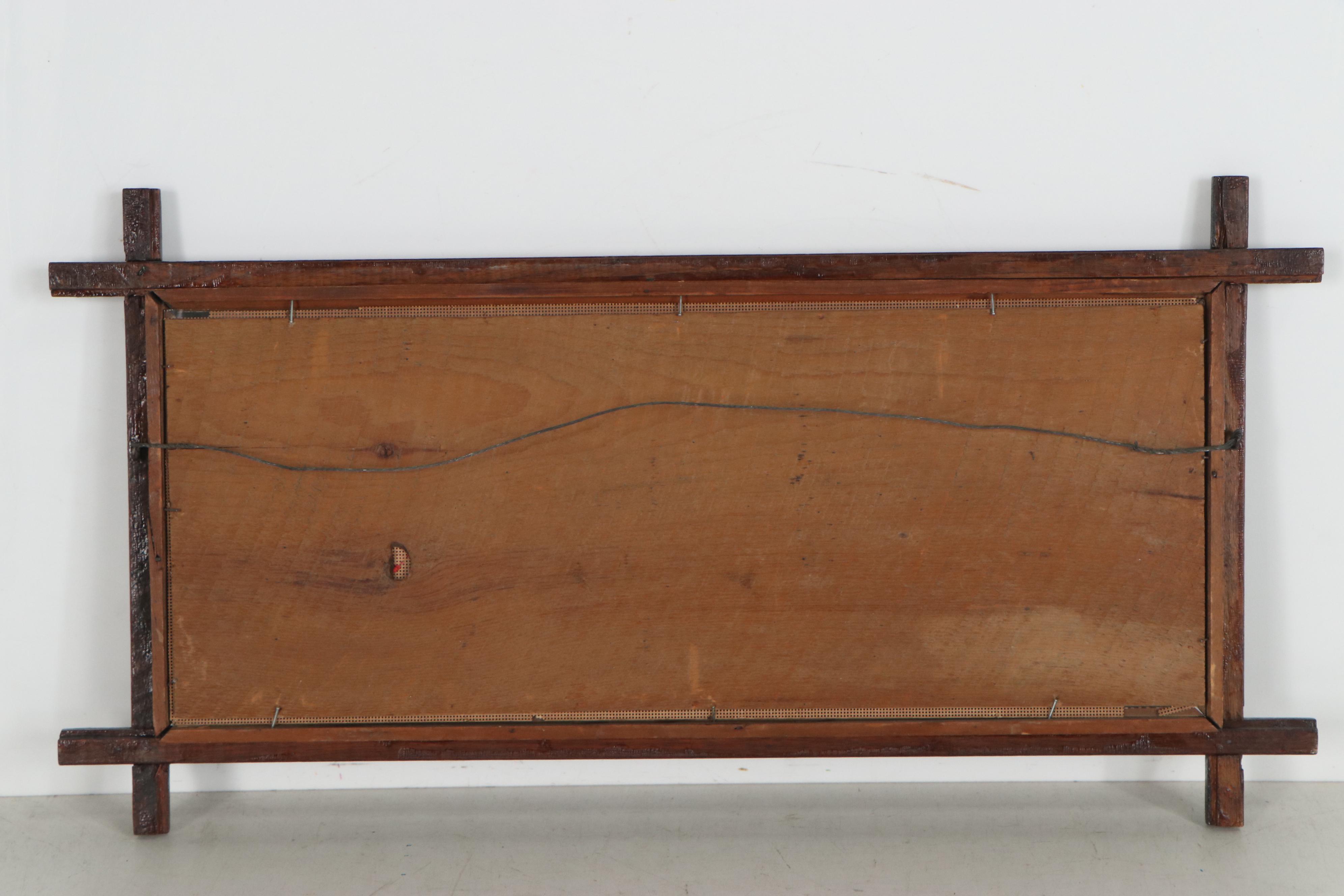 "Watch and Pray" Needlework Panel in Tramp Art Style Frame