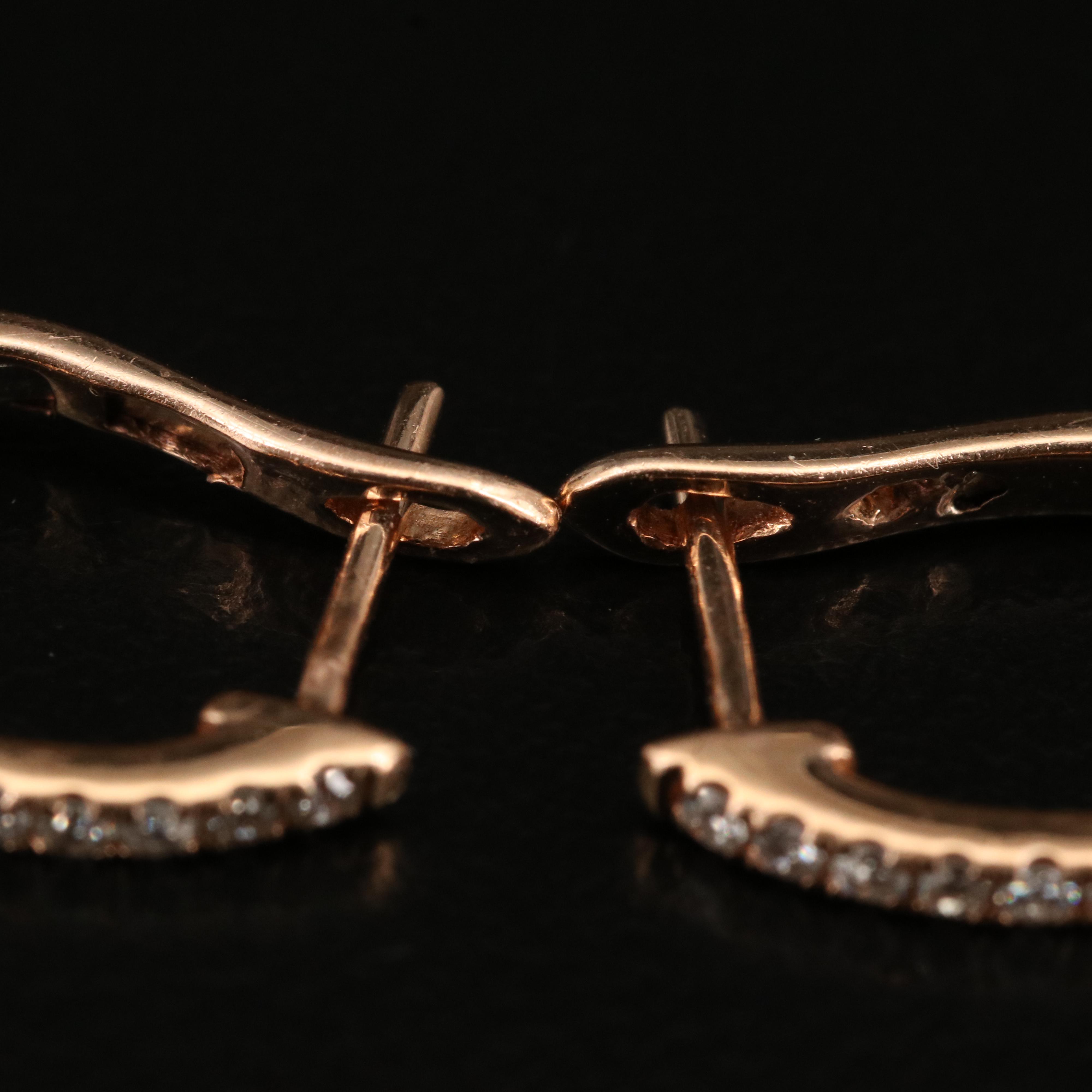 14K Rose Gold 6.81 CTW Pavé Diamond Dangle Earrings