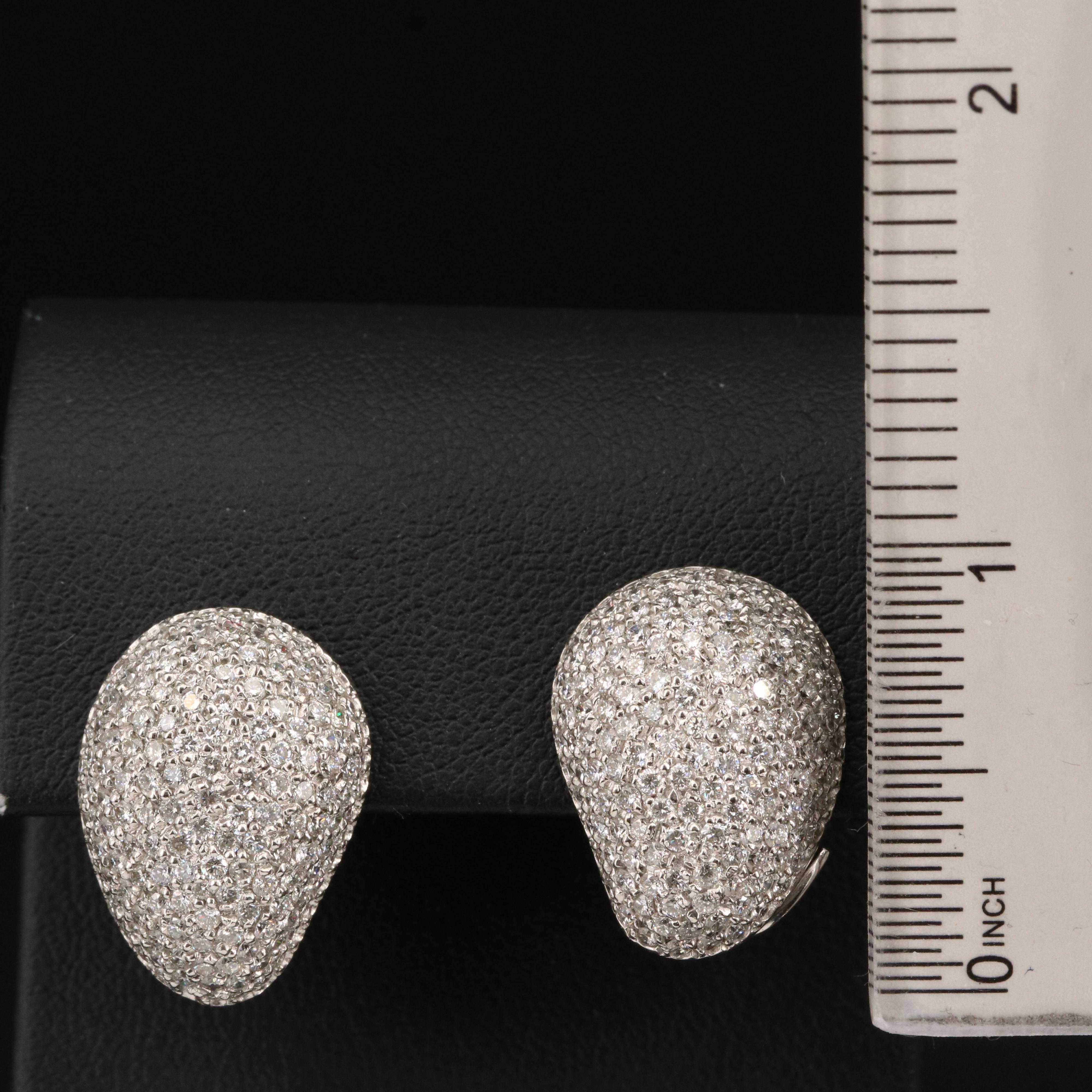 18K 3.08 CTW Pavé Diamond Hinged Post Converter Earrings