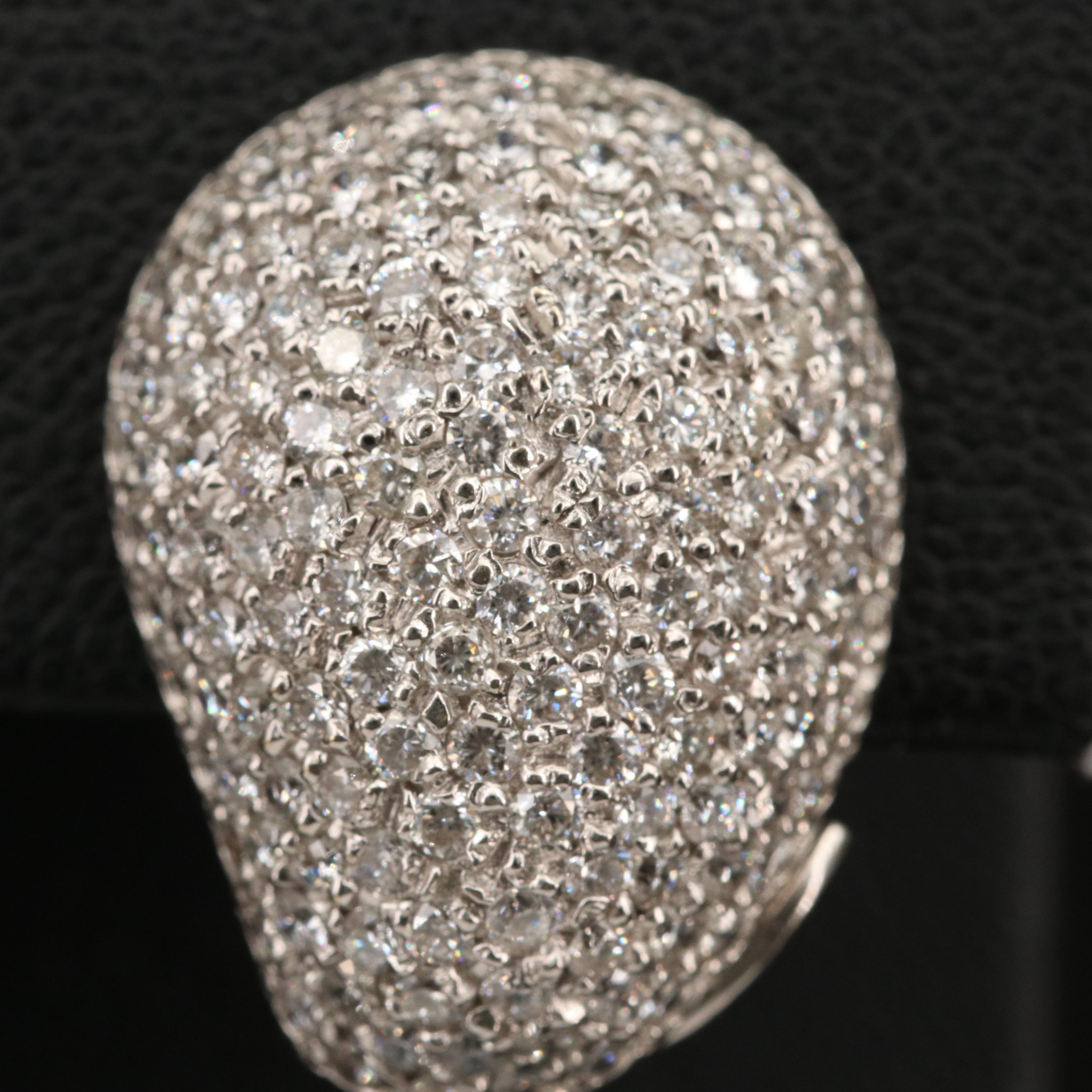 18K 3.08 CTW Pavé Diamond Hinged Post Converter Earrings