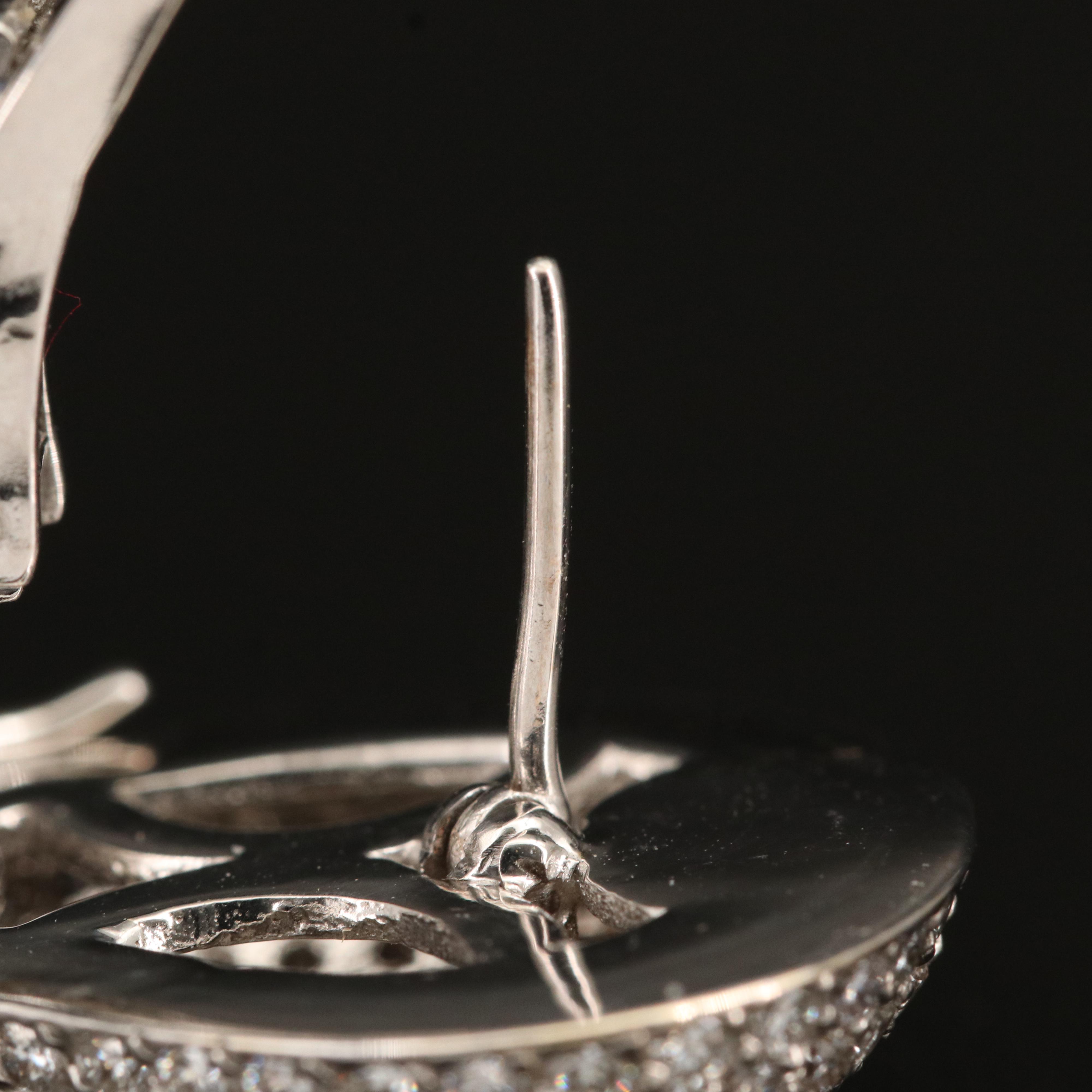 18K 3.08 CTW Pavé Diamond Hinged Post Converter Earrings