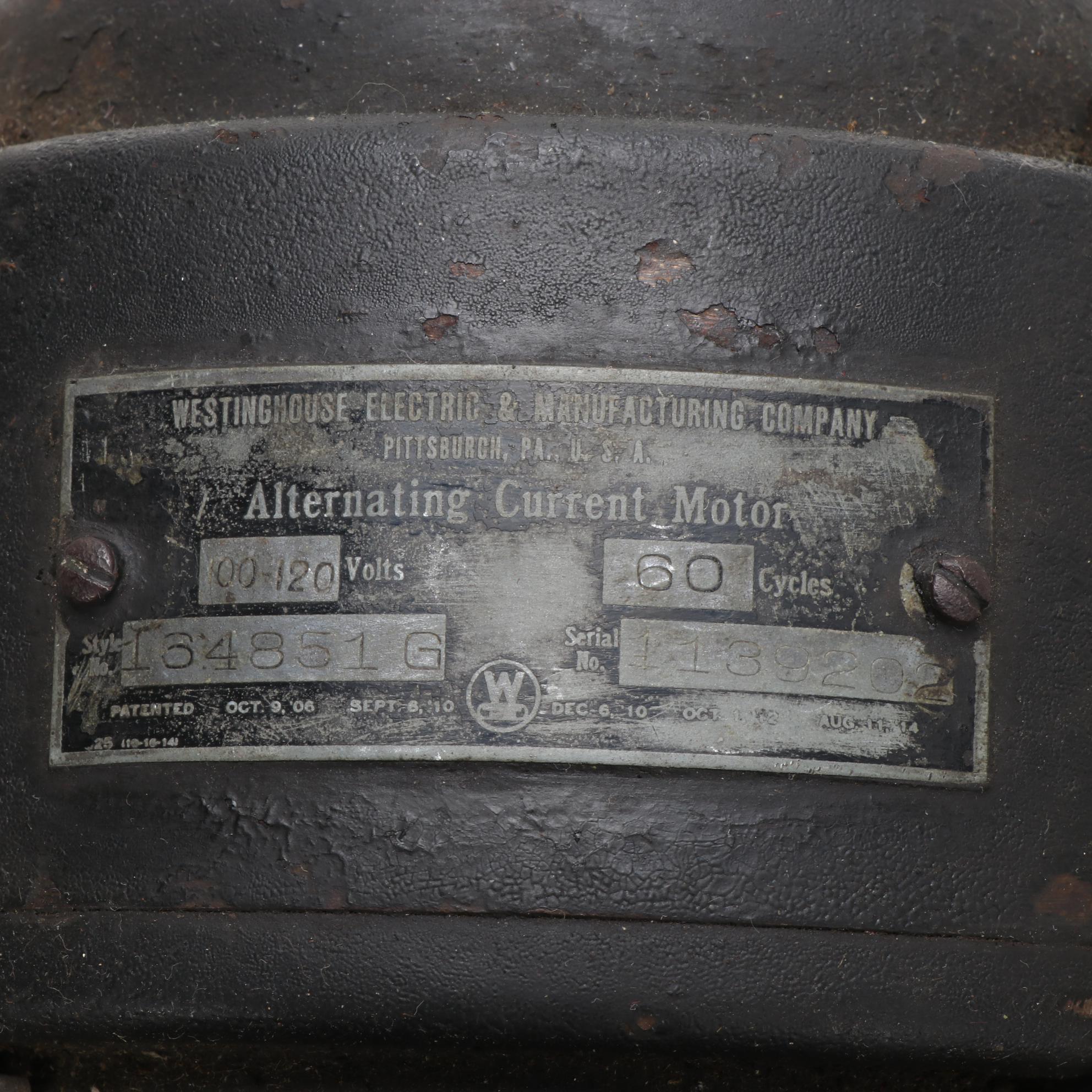 Westinghouse Oscillating 3-Speed Fan, circa 1919